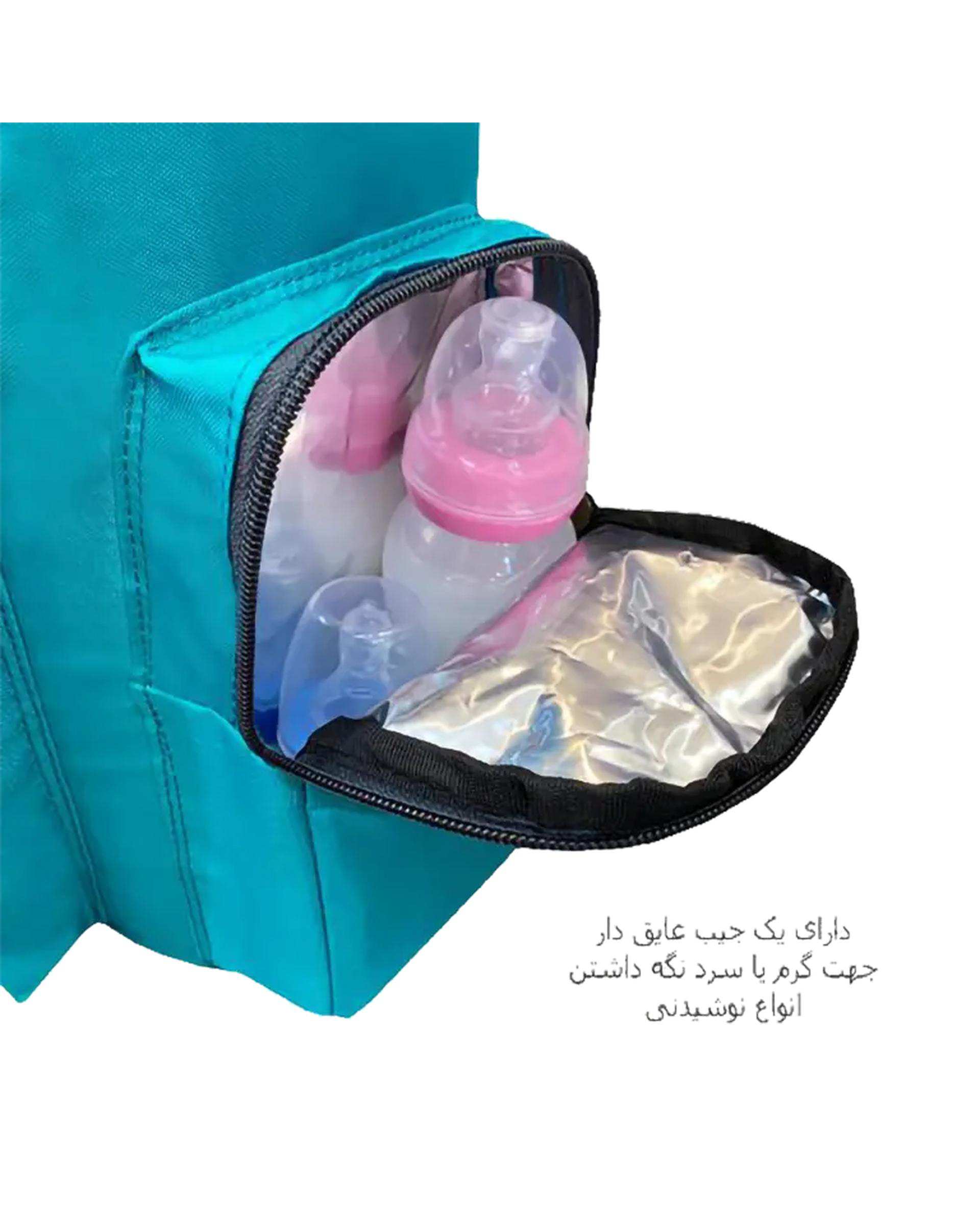 کوله پشتی سیسمونی سبز آبی فوروارد Forward مدل FCLT3333 به همراه کیف عایق و زیرانداز