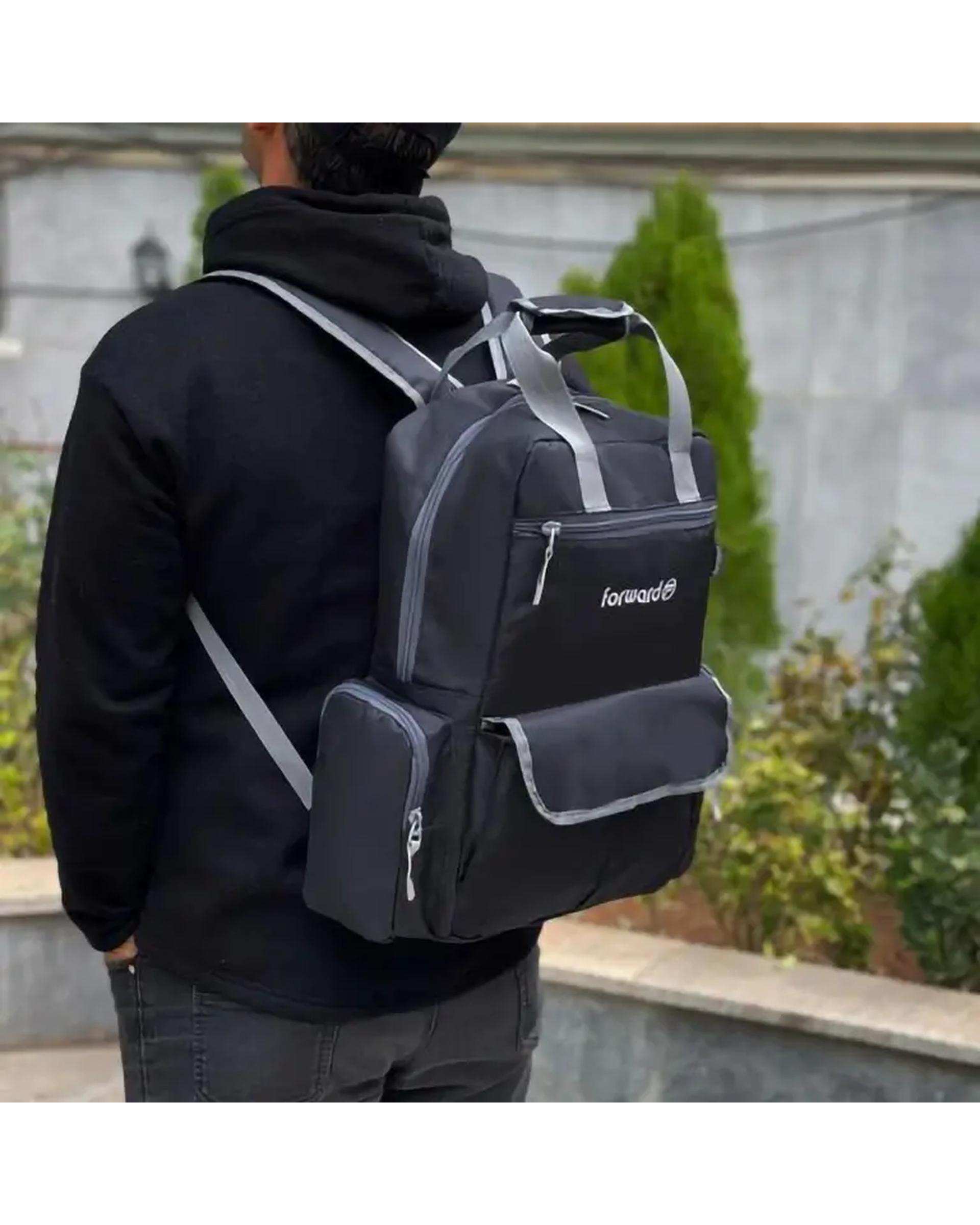 کوله پشتی سیسمونی مشکی فوروارد Forward مدل FCLT3345 به همراه کیف دوشی