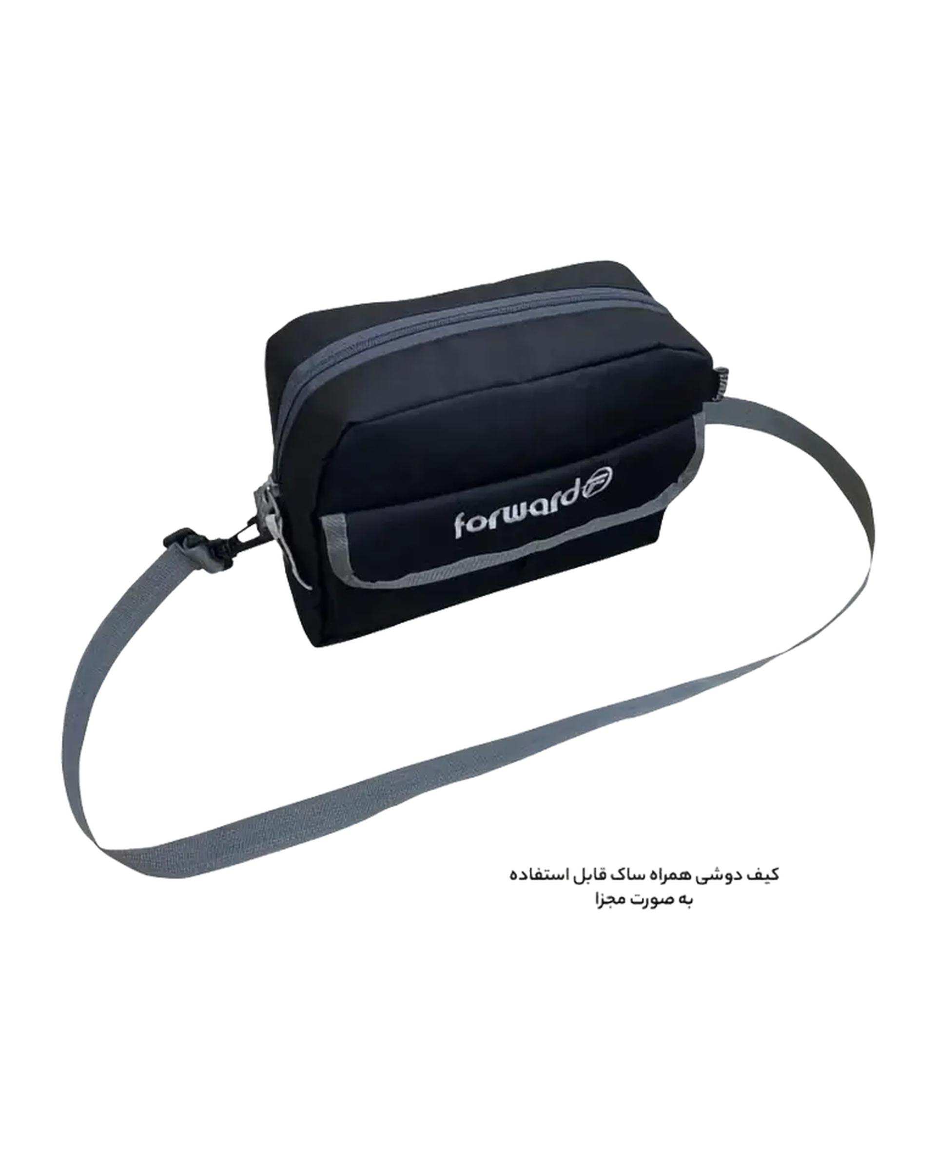کوله پشتی سیسمونی مشکی فوروارد Forward مدل FCLT3345 به همراه کیف دوشی