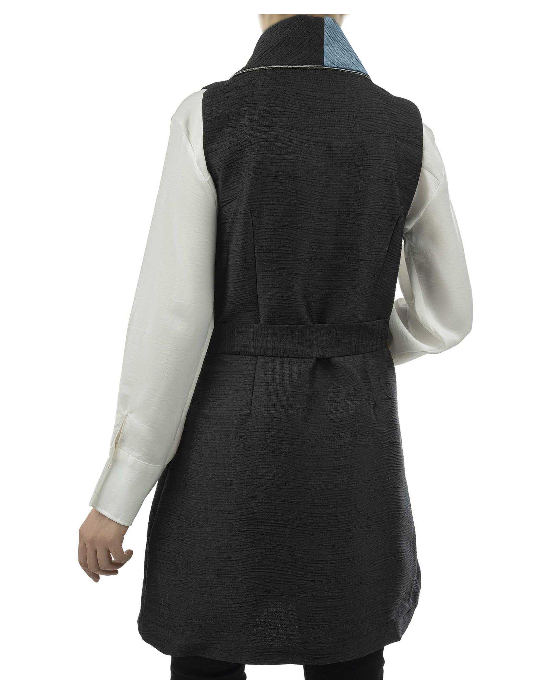 وست زنانه پلیسه آبی مشکی الوژ استایل Eloge Style مدل 5sm1250356