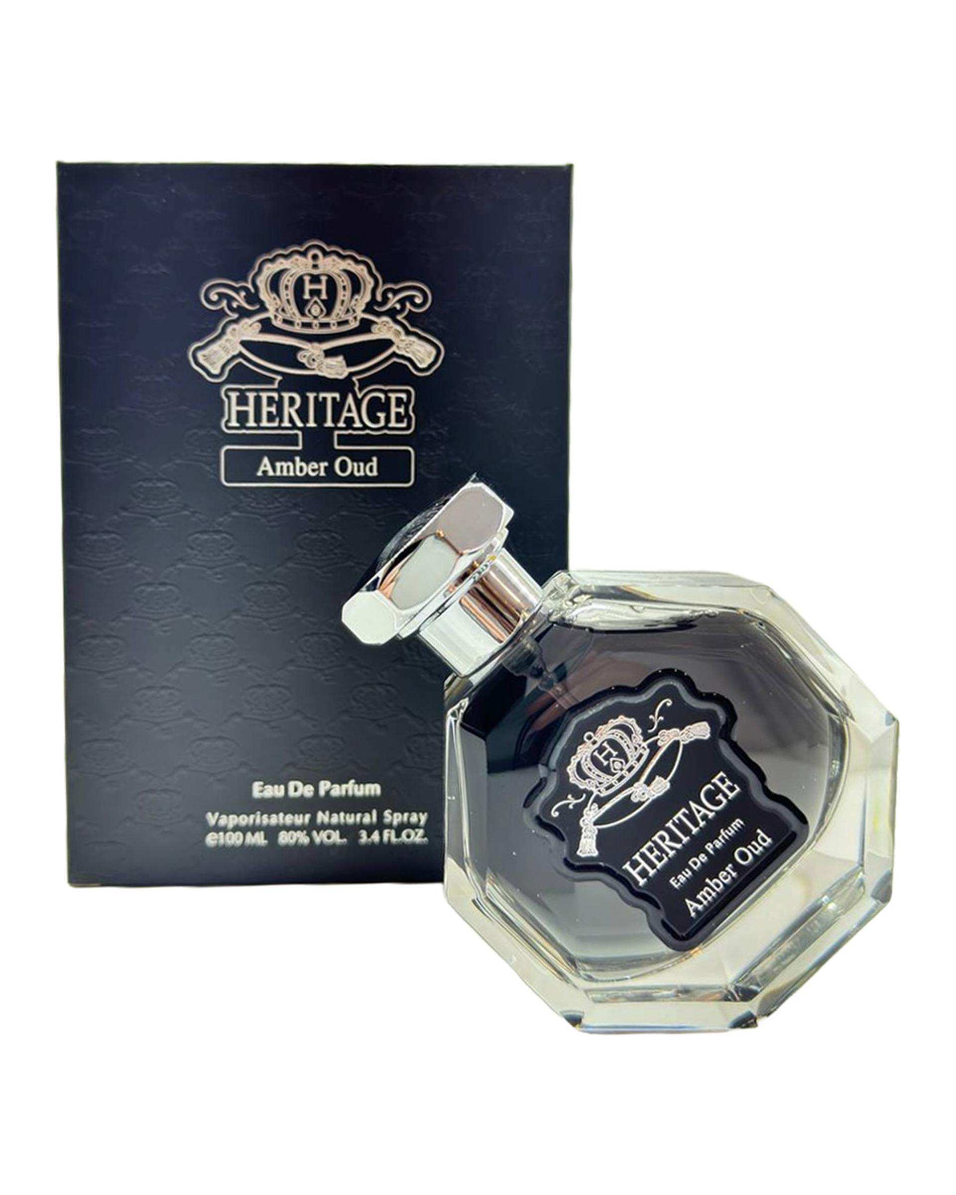 عطر مردانه هریتیج Heritage مدل امبر عود Amber Oud حجم 100ml