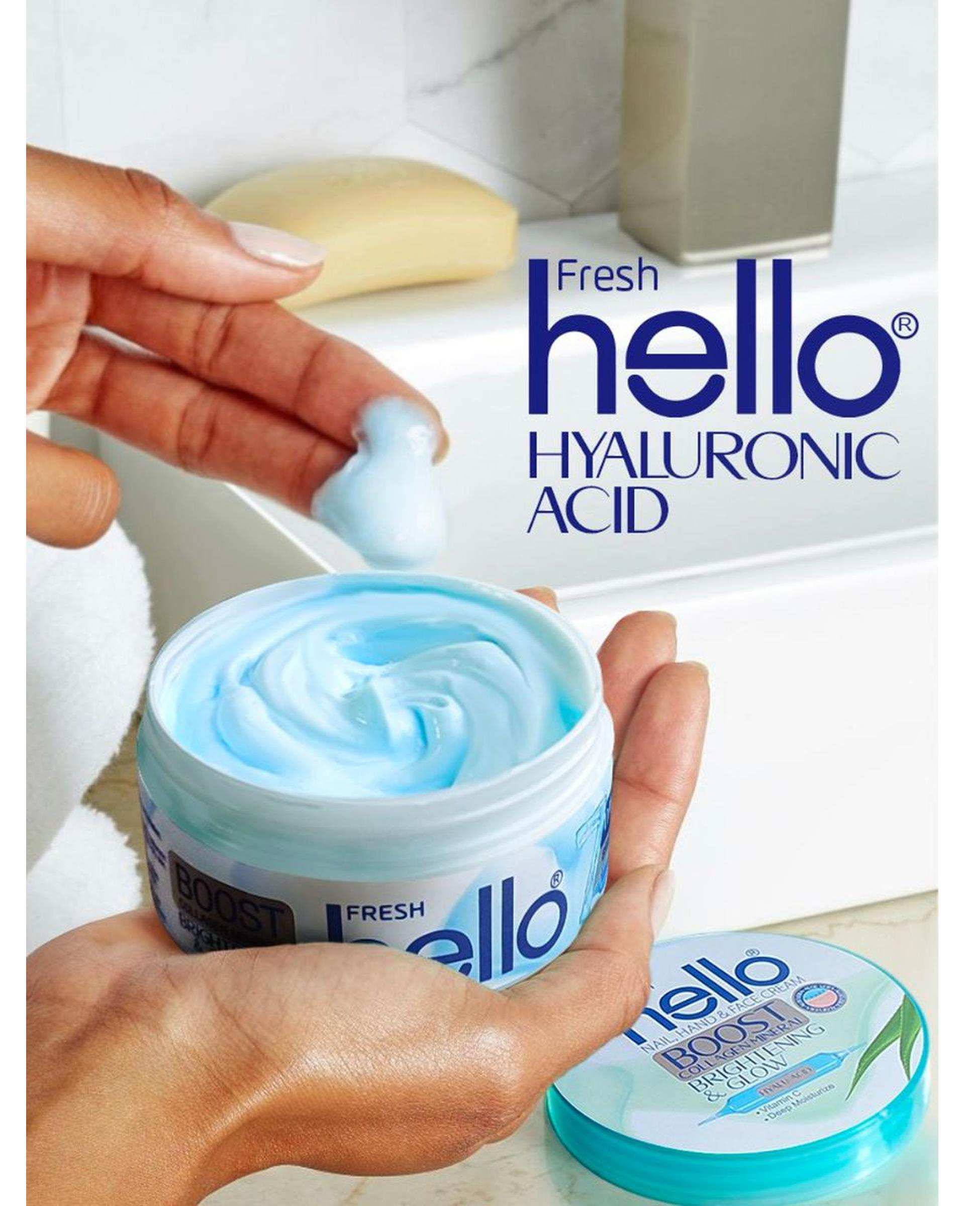 کرم کاسه ای مرطوب کننده دست و صورت هلو فرش Hello Fresh حاوی عصاره آلوئه ورا 240ml