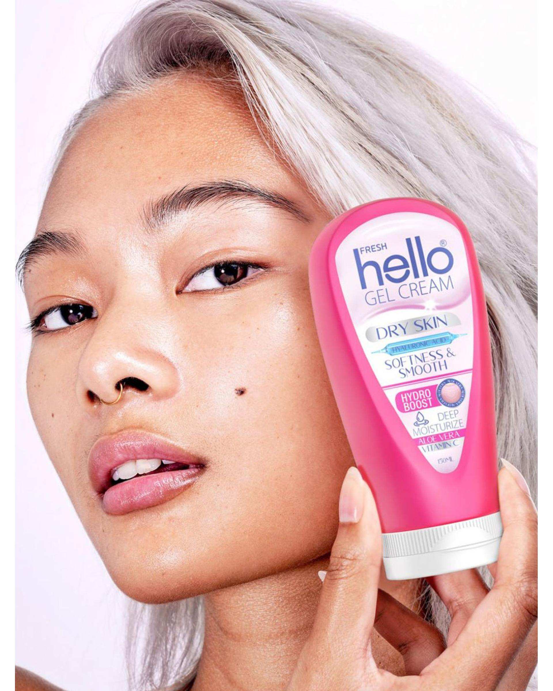 کرم ژل آبرسان صورتی هلو فرش Hello Fresh حاوی ویتامین C حجم 150ml