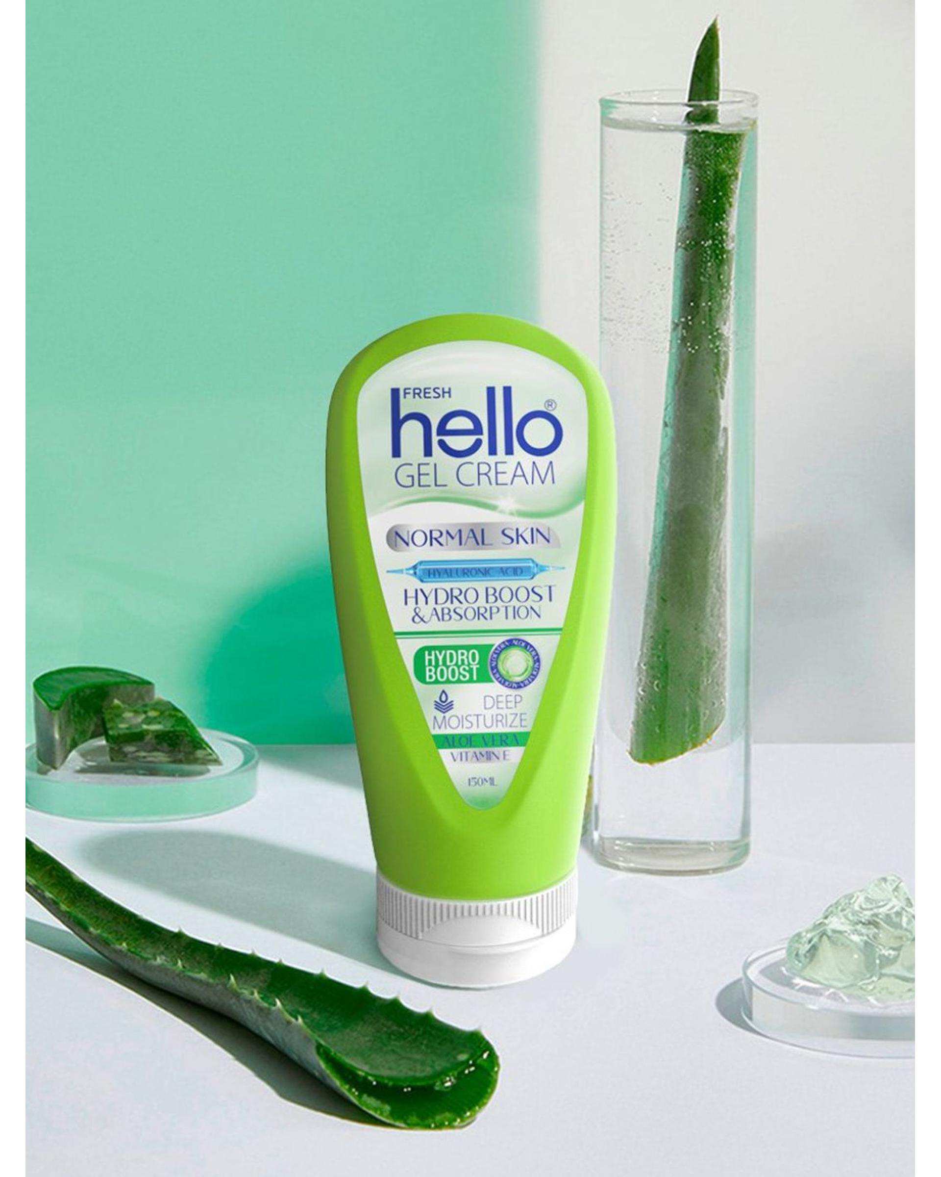 کرم ژل آبرسان سبز هلو فرش Hello Fresh حاوی ویتامین E حجم 150ml