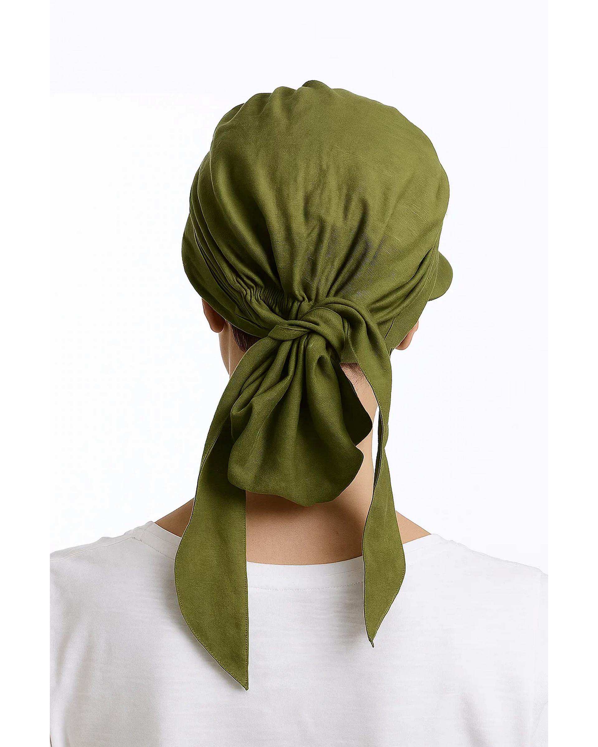 کلاه زنانه پشت کش دار سبز سدری تارتن Tartan کد 1129925150