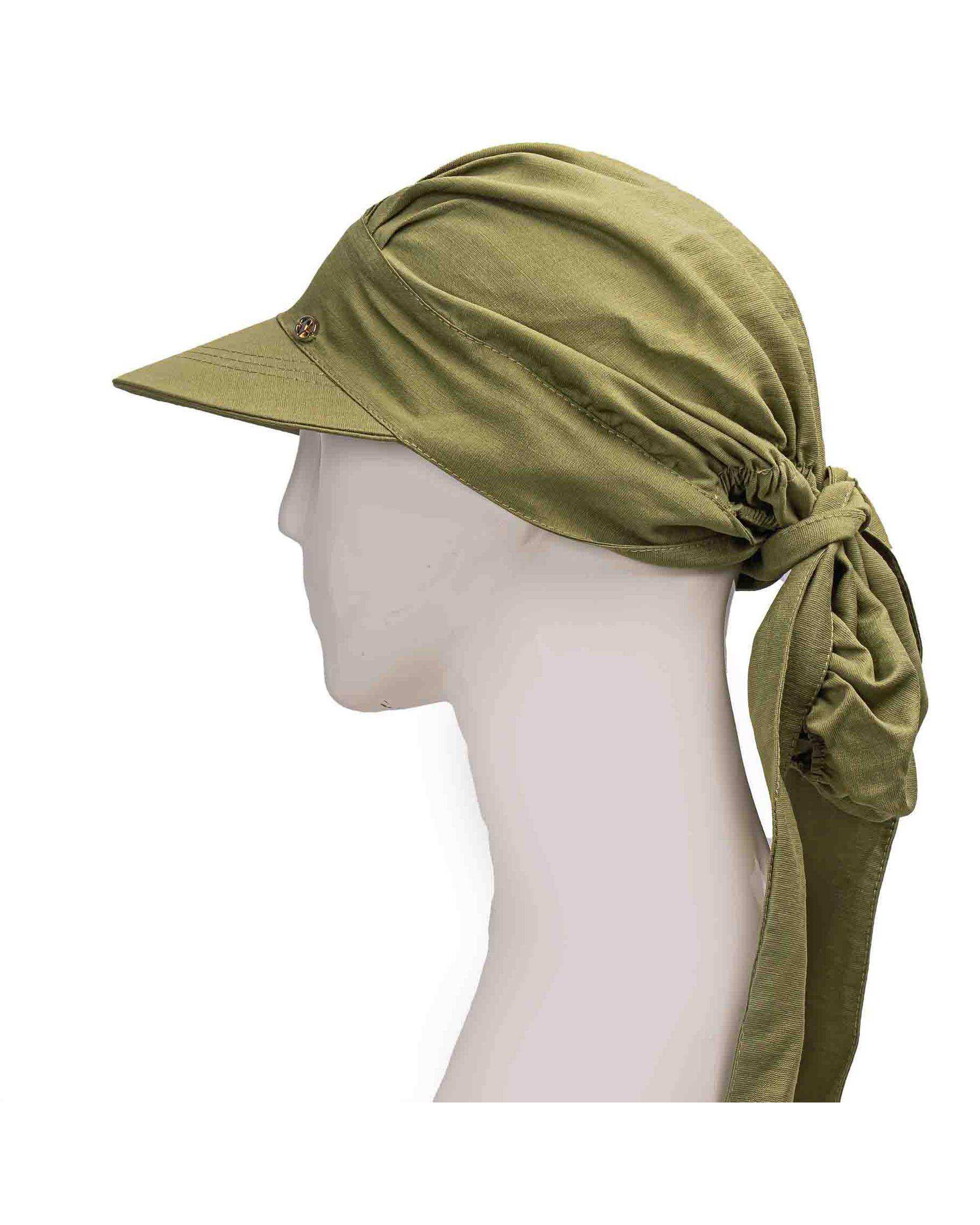 کلاه زنانه پشت کش دار سبز سدری تارتن Tartan کد 1129925150