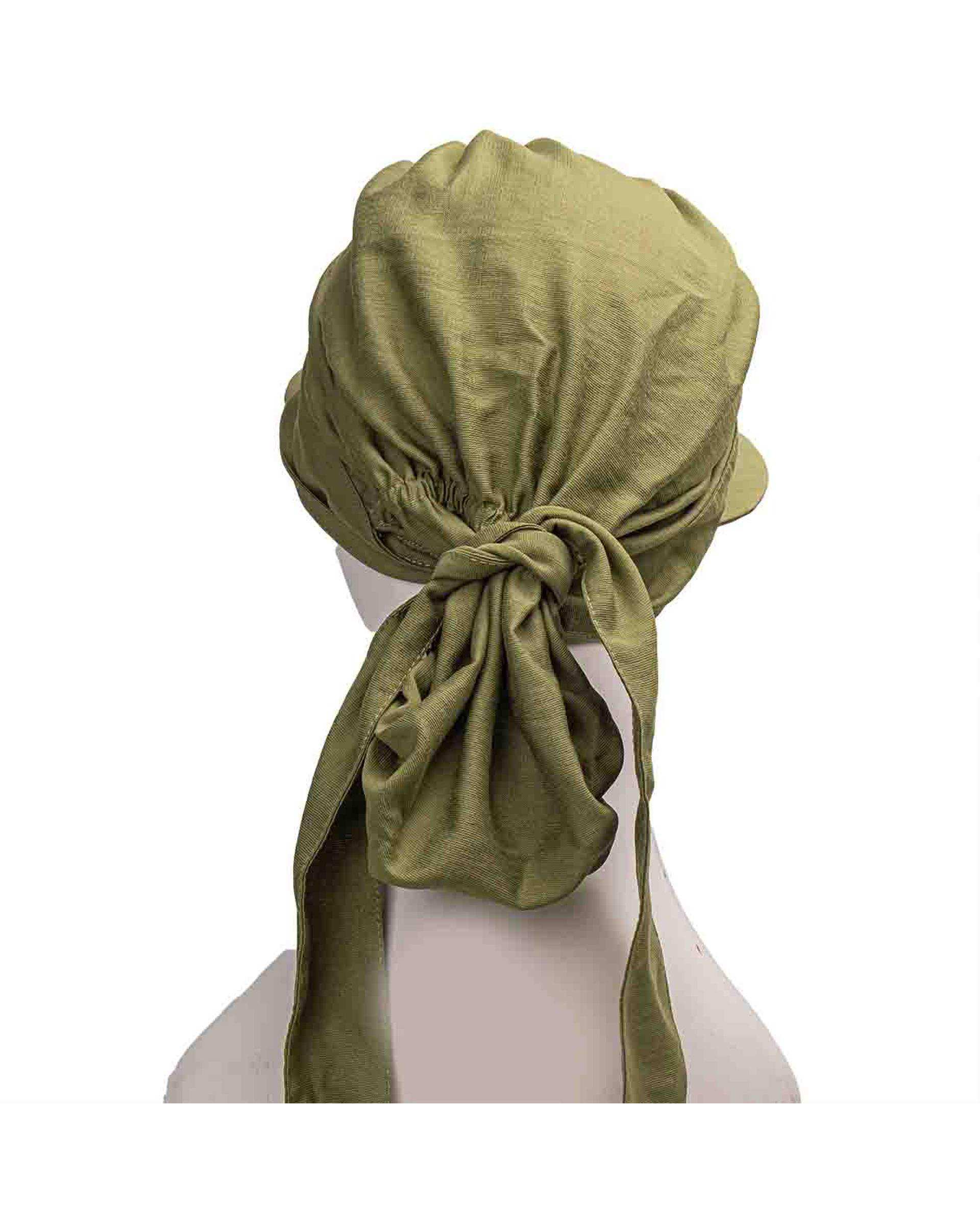 کلاه زنانه پشت کش دار سبز سدری تارتن Tartan کد 1129925150