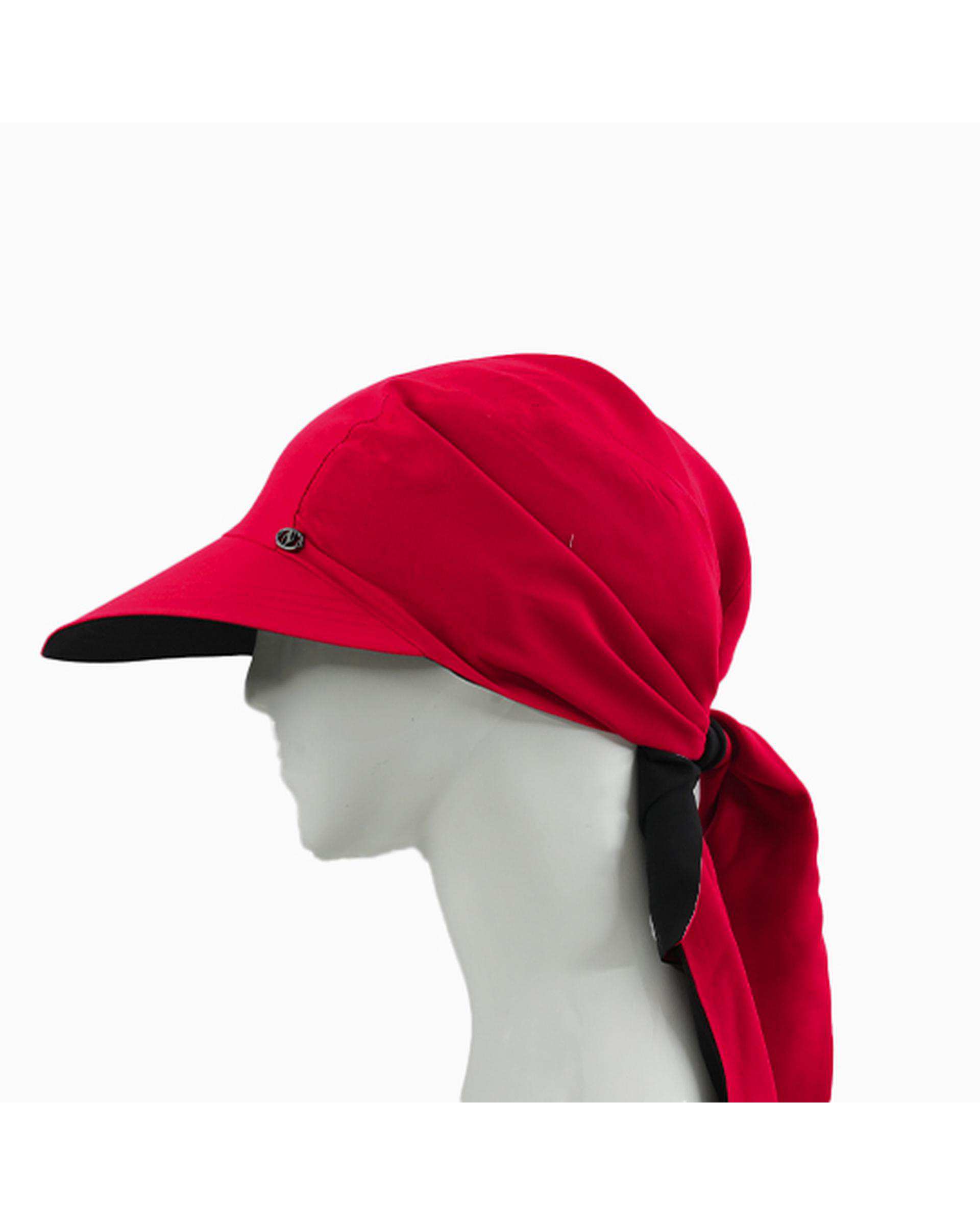 کلاه زنانه گره ای دورو مشکی قرمز تارتن Tartan کد 1109927162