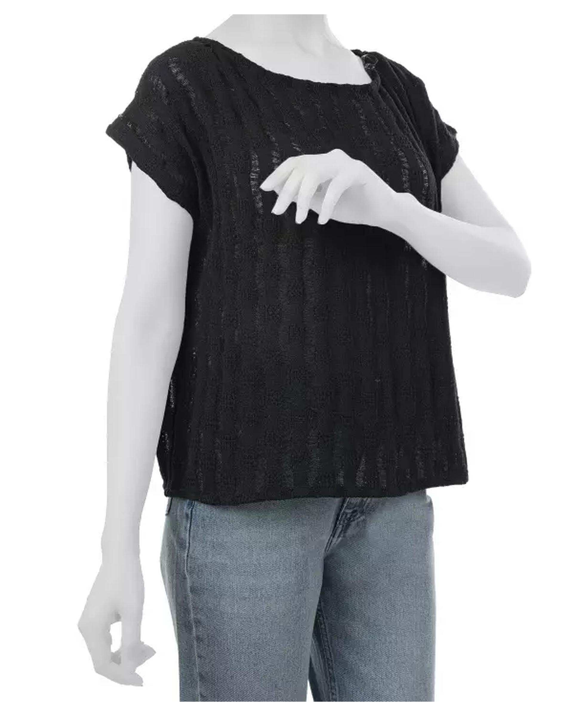 تاپ زنانه مشکی ریس Rees کد 1050071-01