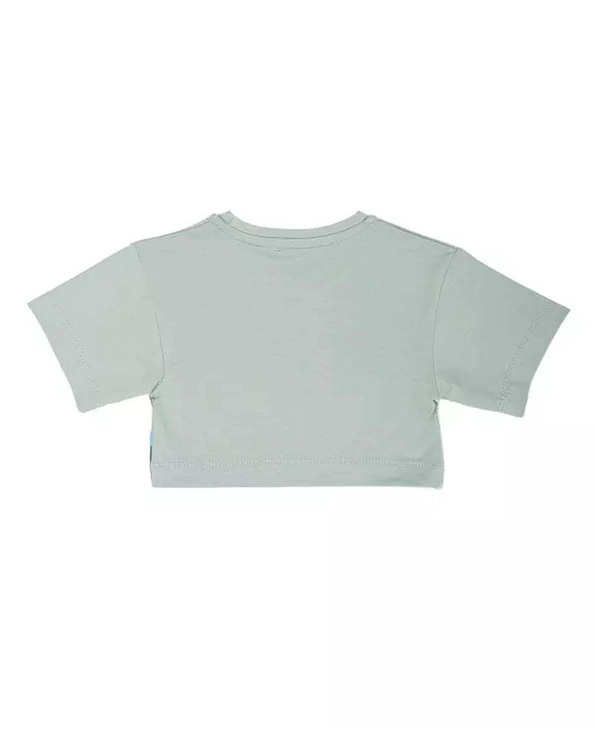 تی شرت دخترانه کراپ سبز آبی مرینو Merino کد 1683