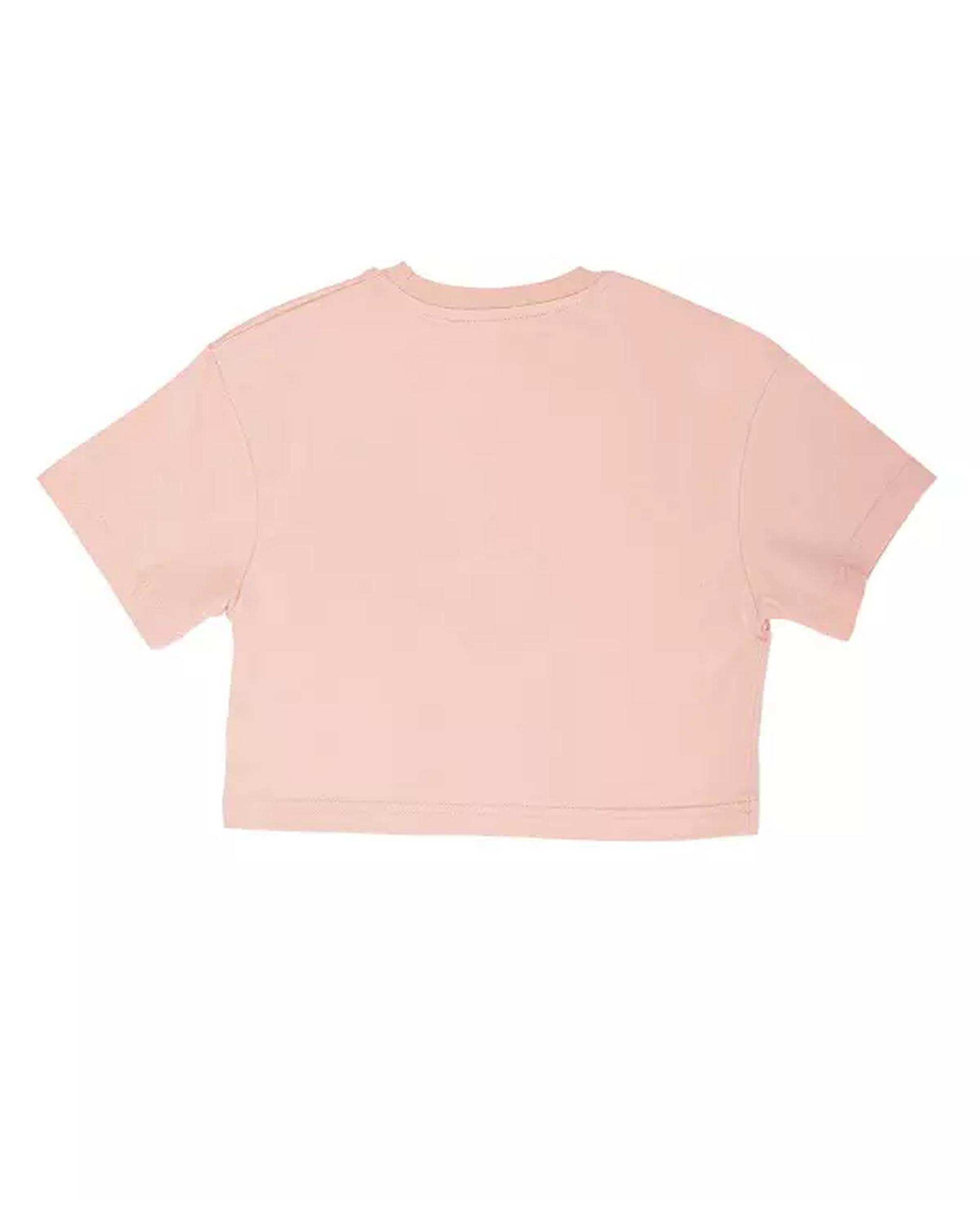 تی شرت دخترانه کراپ صورتی مرینو Merino کد 1701