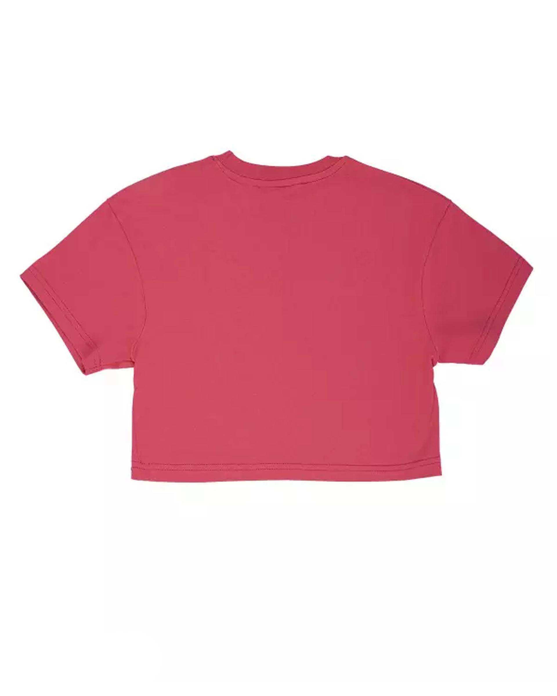تی شرت دخترانه کراپ سرخابی مرینو Merino کد 1701