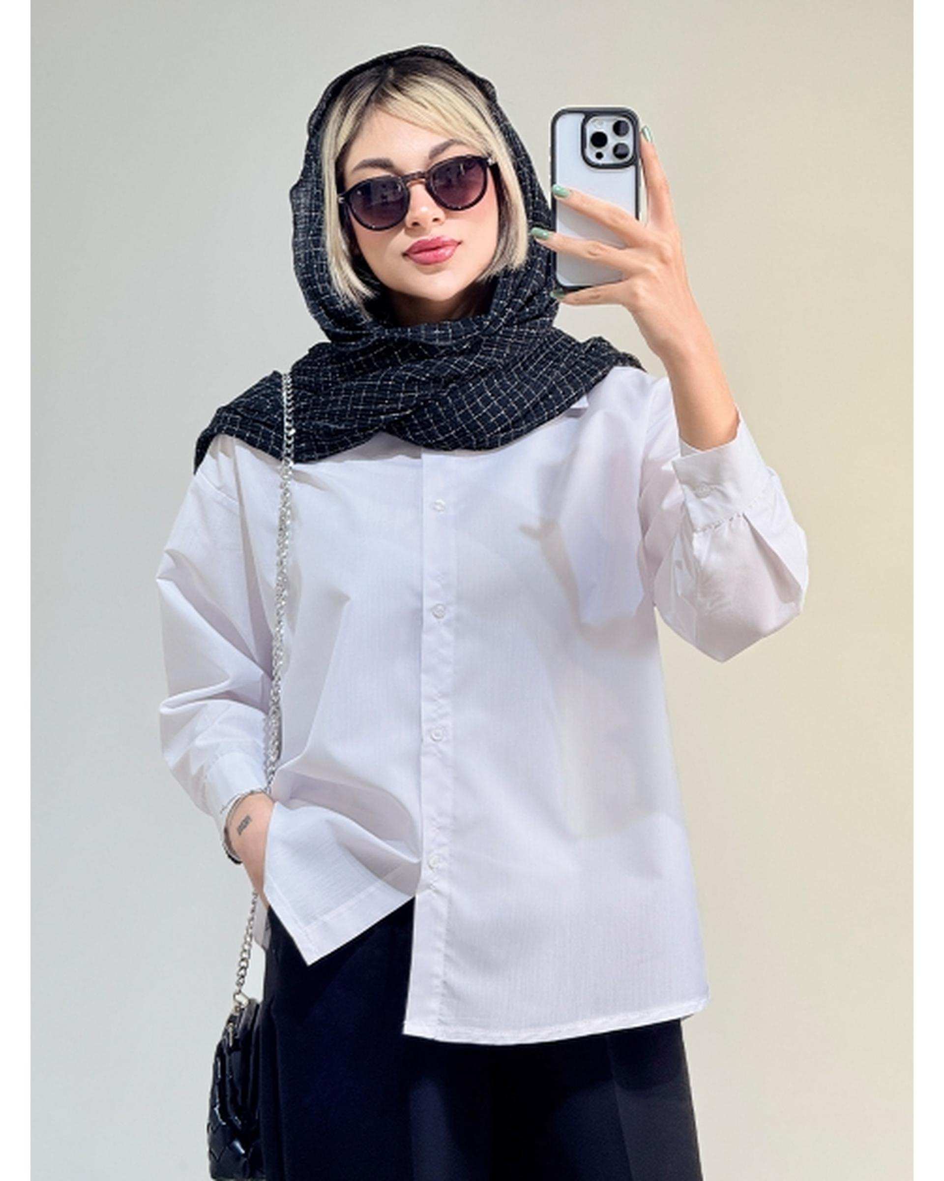 شومیز زنانه سفید کد 18739