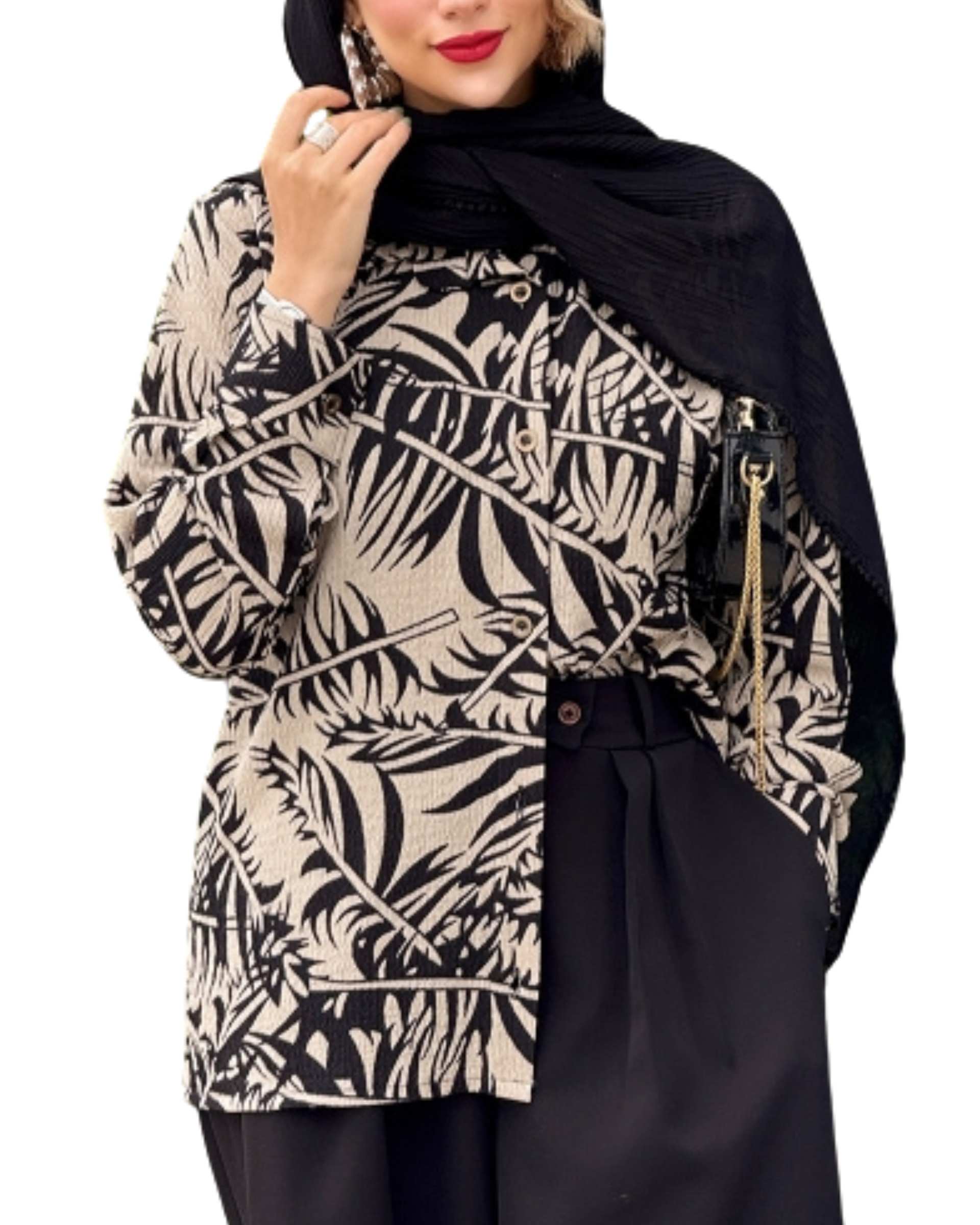 شومیز زنانه خاکی کد 18847