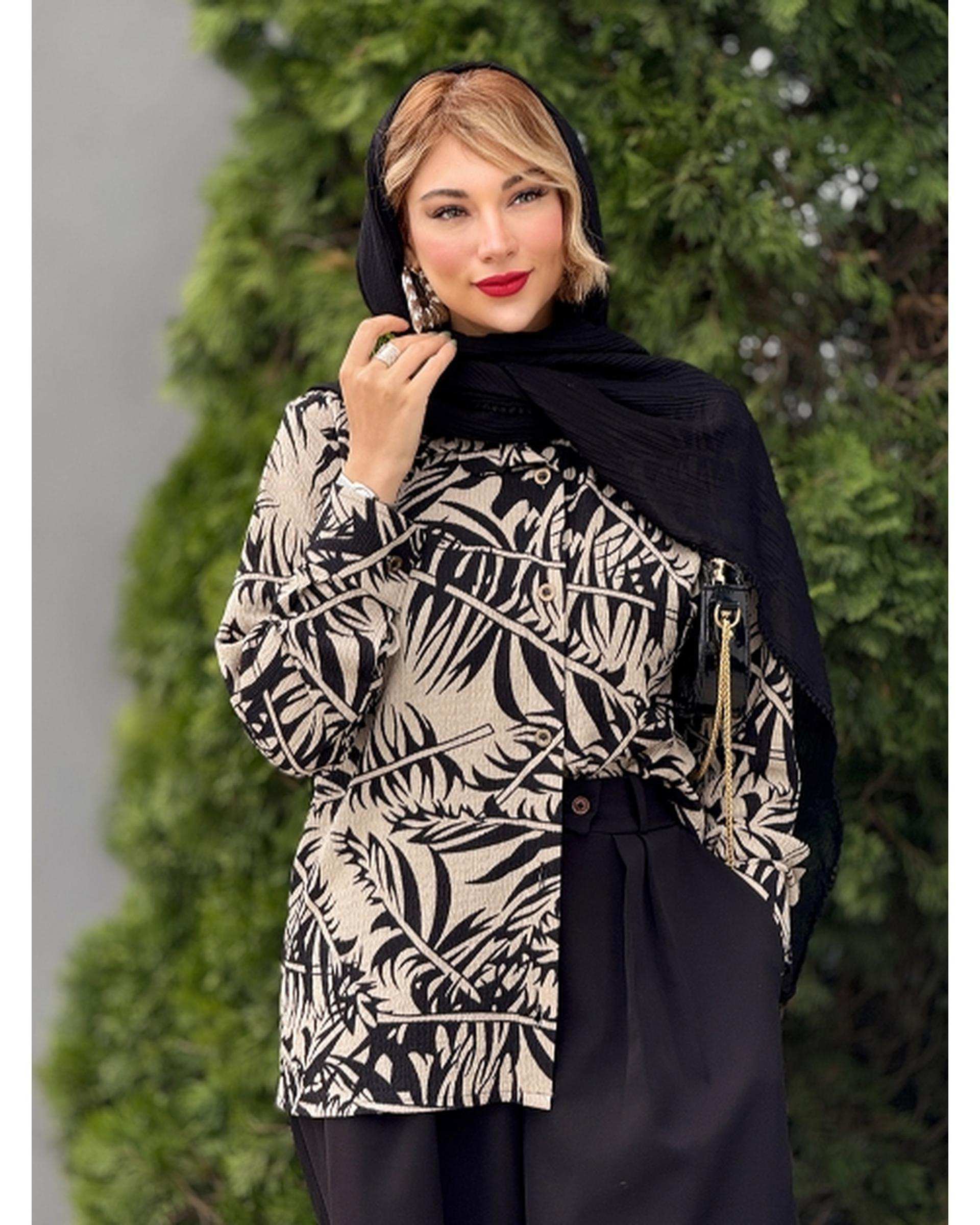 شومیز زنانه خاکی کد 18847