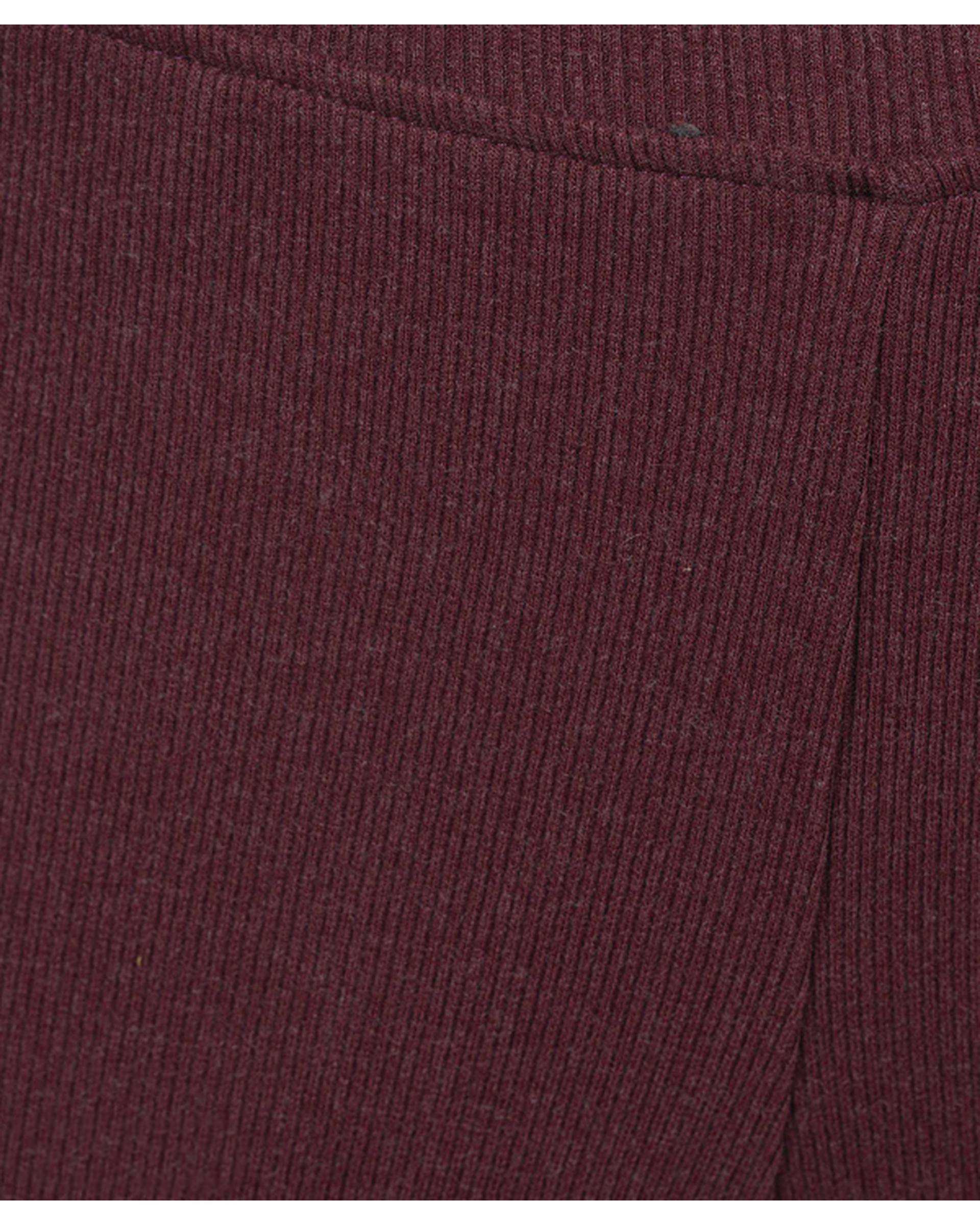 ست تاپ و شلوارک زنانه زرشکی ملانژ لیوایرن Lioiren مدل am-lio-1210007