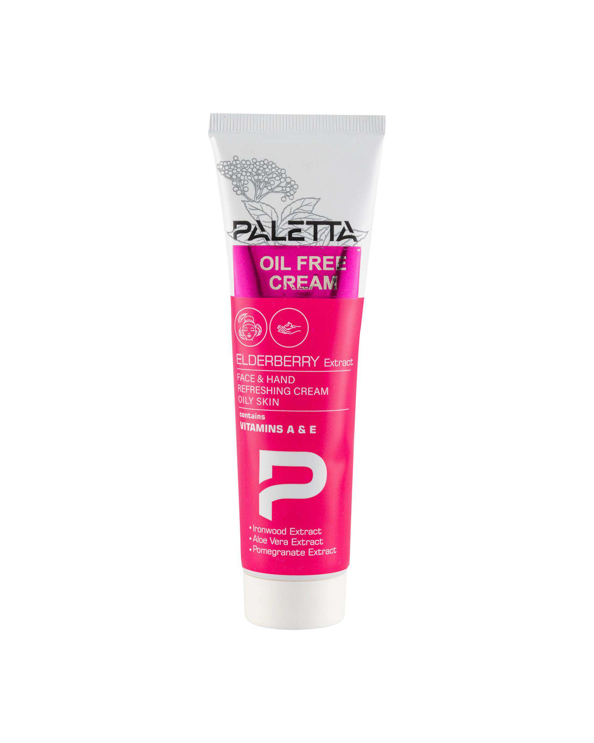کرم مرطوب کننده دست و صورت تیوپی پالتا Paletta مدل ElderBerry مناسب پوست چرب حجم 100ml