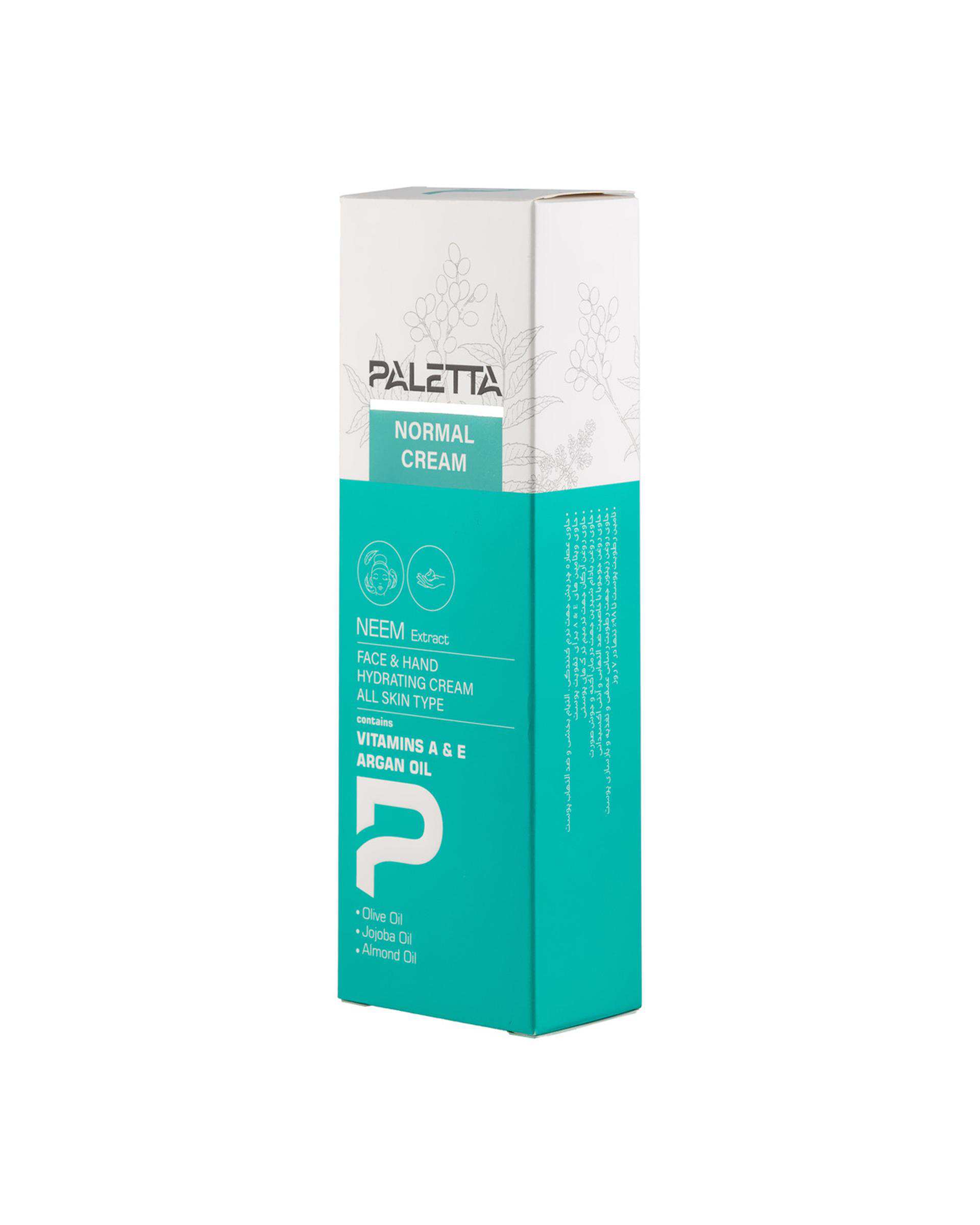 کرم مرطوب کننده دست و صورت تیوپی پالتا Paletta مدل Neem مناسب پوست معمولی حجم 100ml