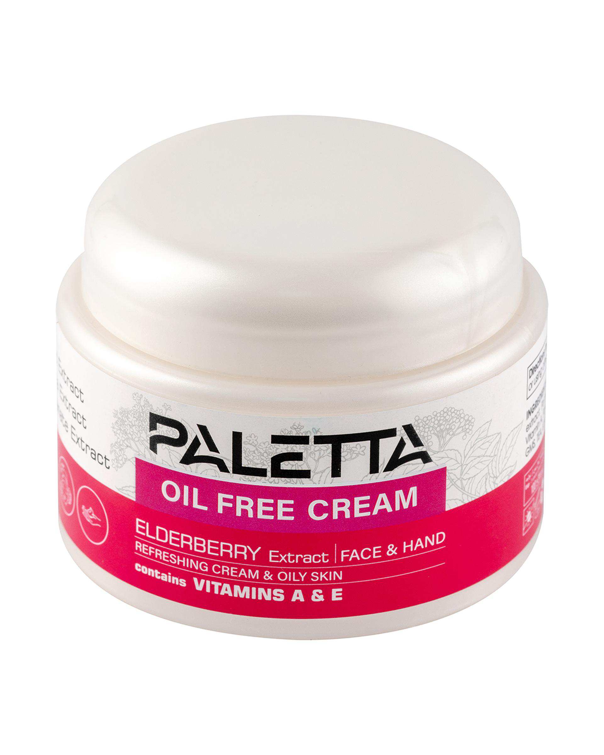 کرم مرطوب کننده دست و صورت پالتا Paletta مدل ElderBerry مناسب پوست چرب حجم 100ml