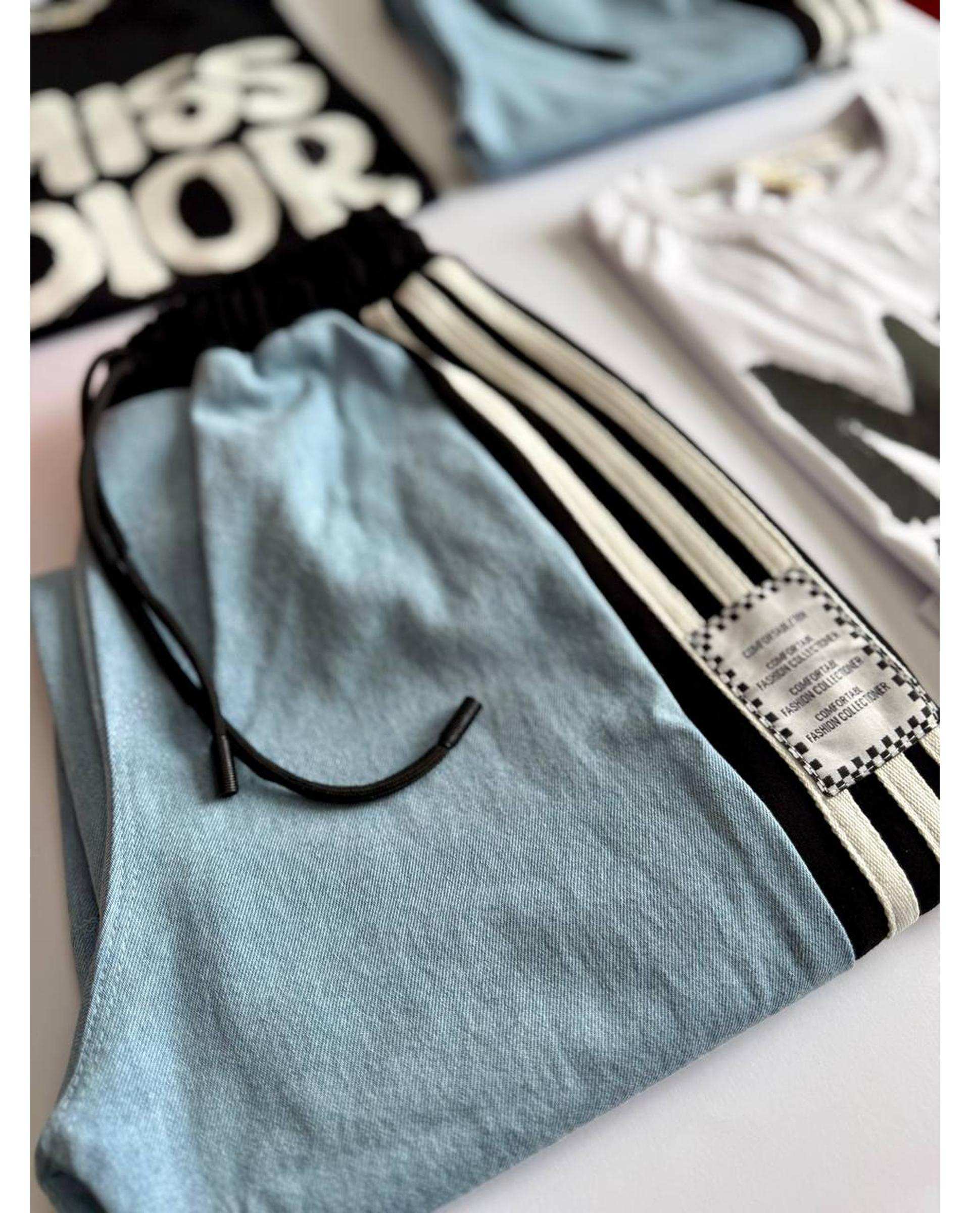 ست تی شرت و شلوار جین دخترانه آبی سفید الیزا کیدز Eliza Kids کد 470 مدل Miss Dior
