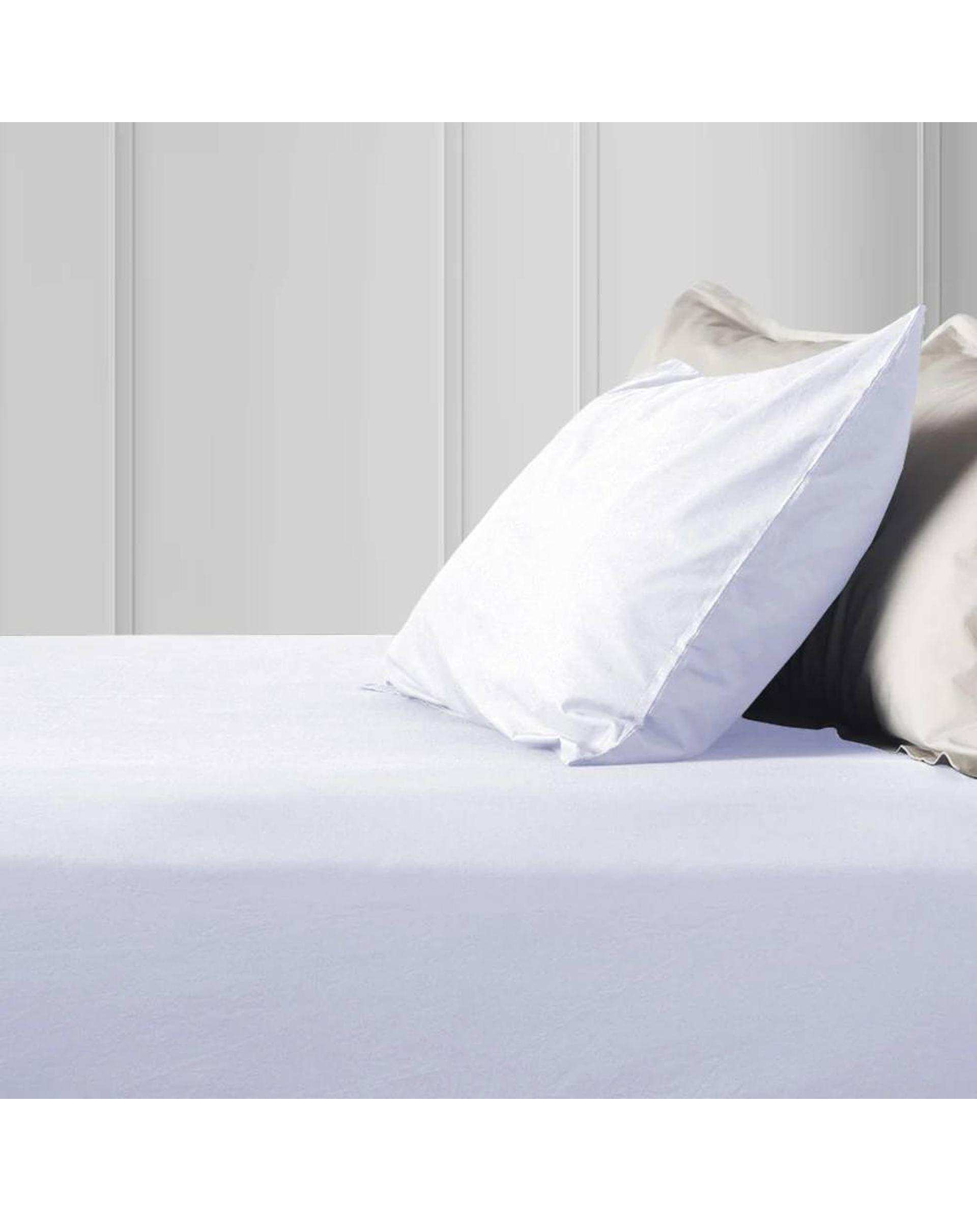 نیم ست ملحفه سیمپل یک نفره دوتکه سفید پرارین Pararin سایز 180