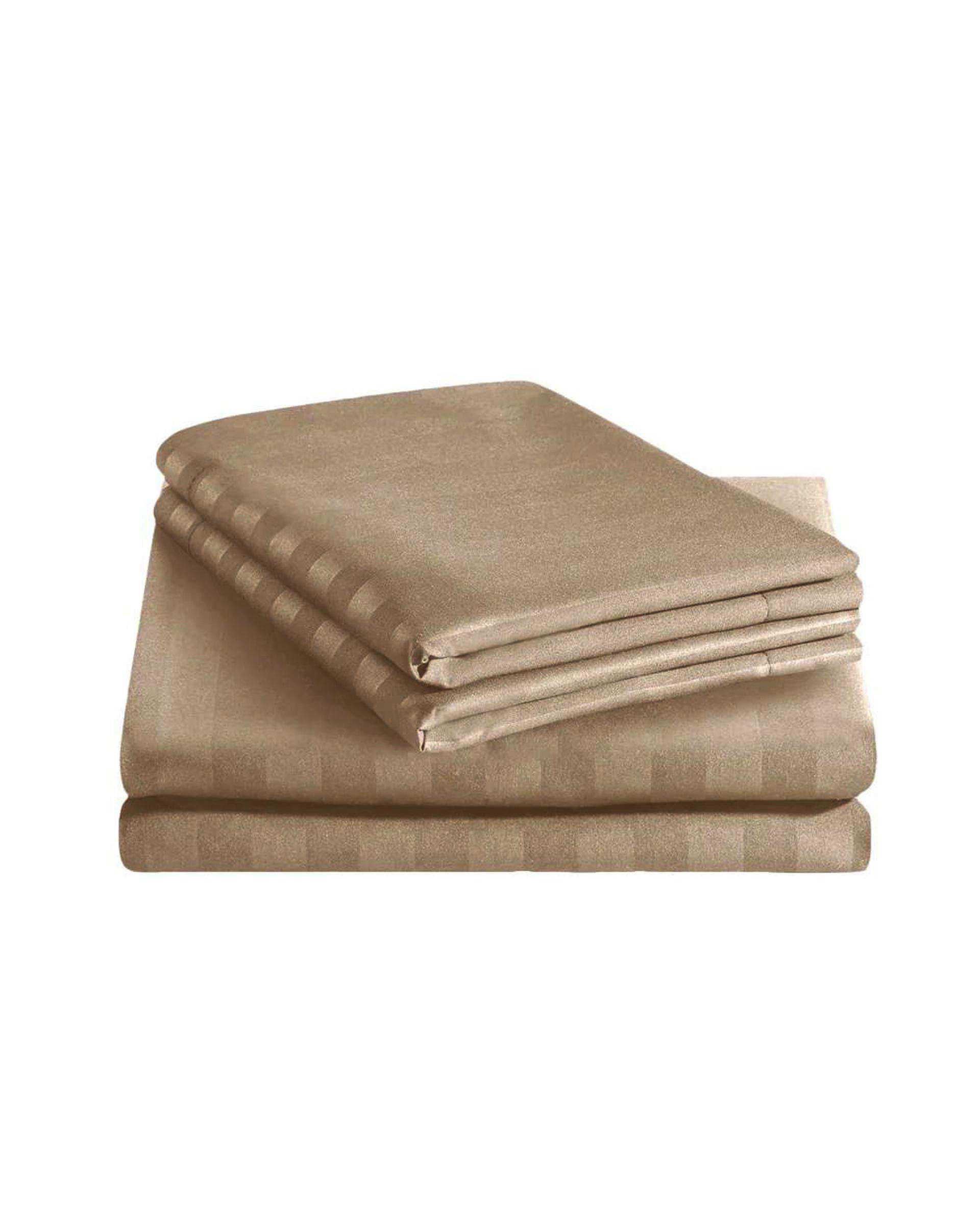 نیم ست ملحفه هتلی یک نفره دوتکه نسکافه ای پرارین Pararin سایز 120