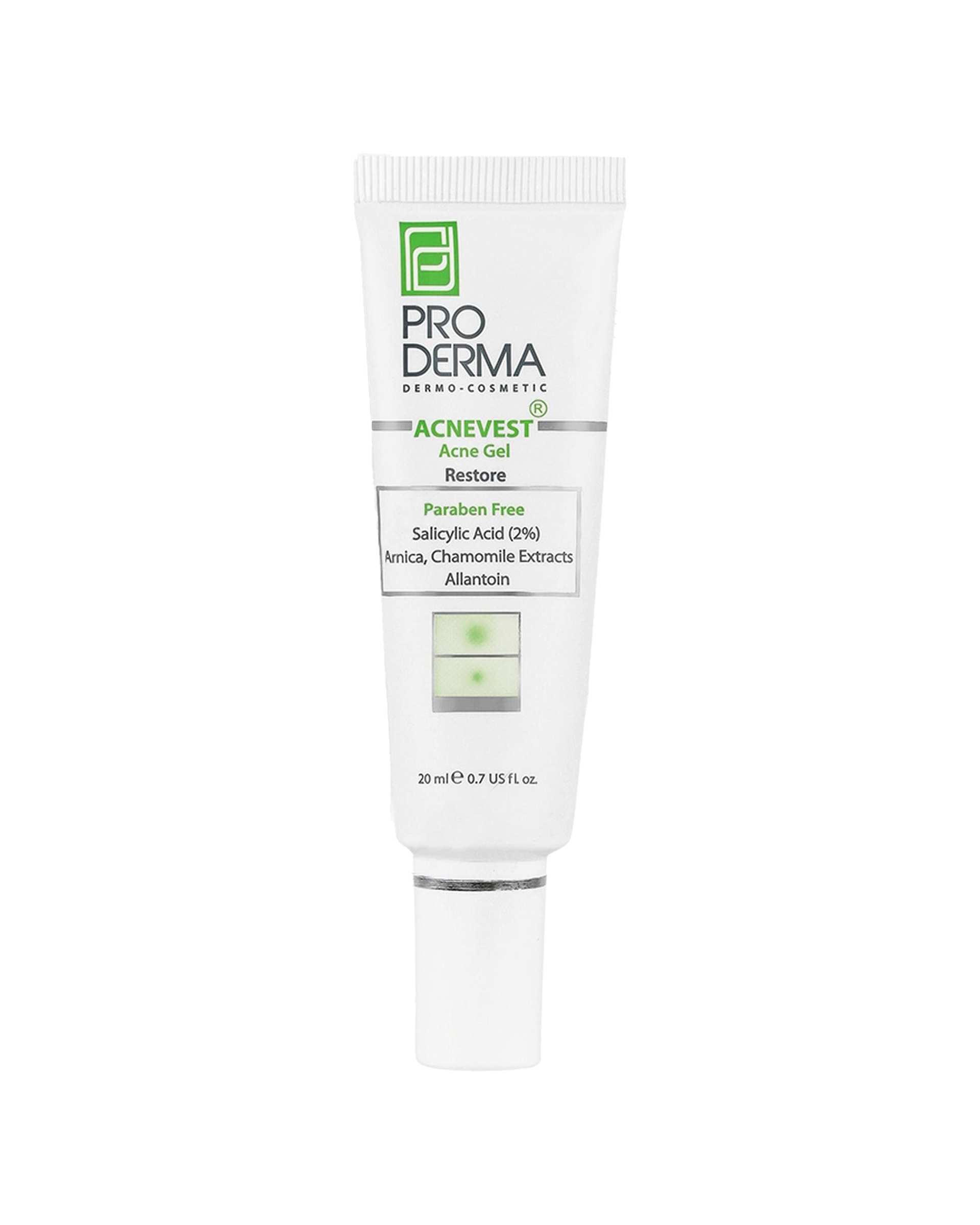 ژل ضد جوش موضعی آکنه ژل پرودرما Proderma مدل Acnevest Acne Gel حجم 20ml