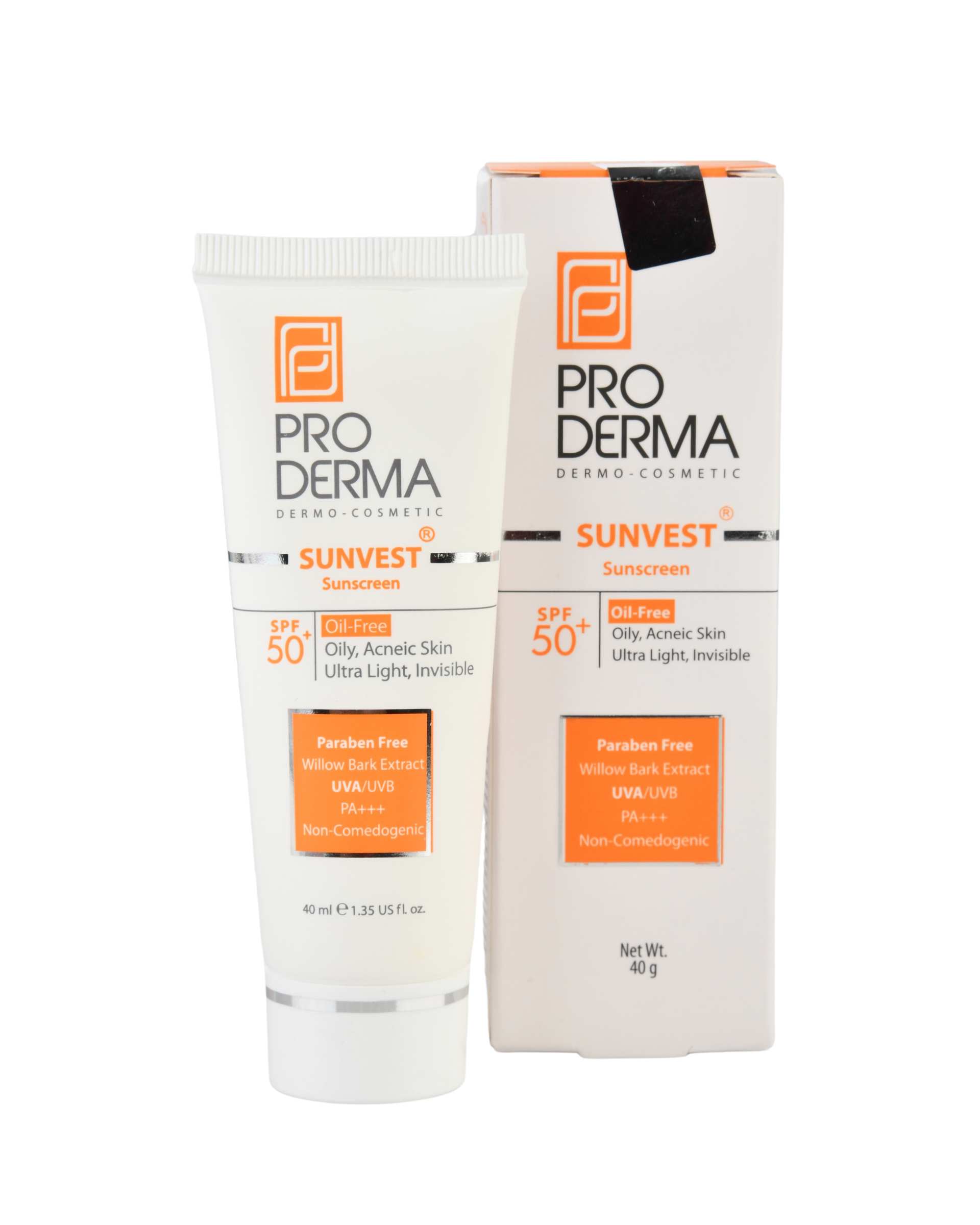 کرم ضد آفتاب بی رنگ SPF50 پرودرما Proderma مناسب پوست چرب و دارای جوش 40ml