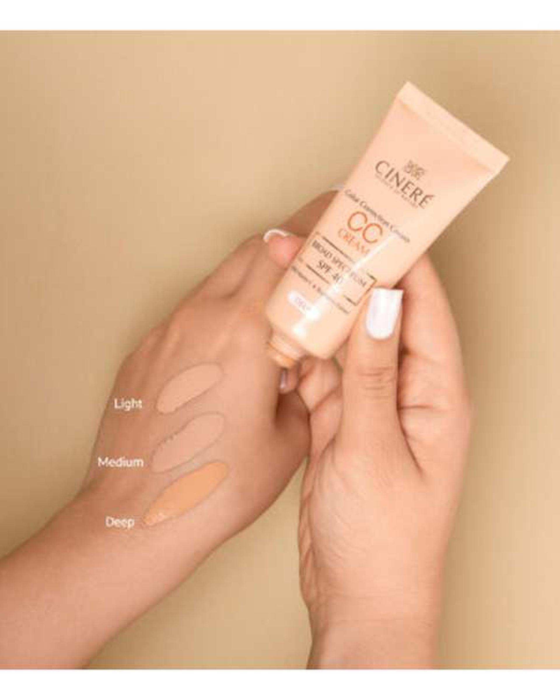 سی سی کرم SPF40 سینره Cinere رنگ متوسط حجم 40ml