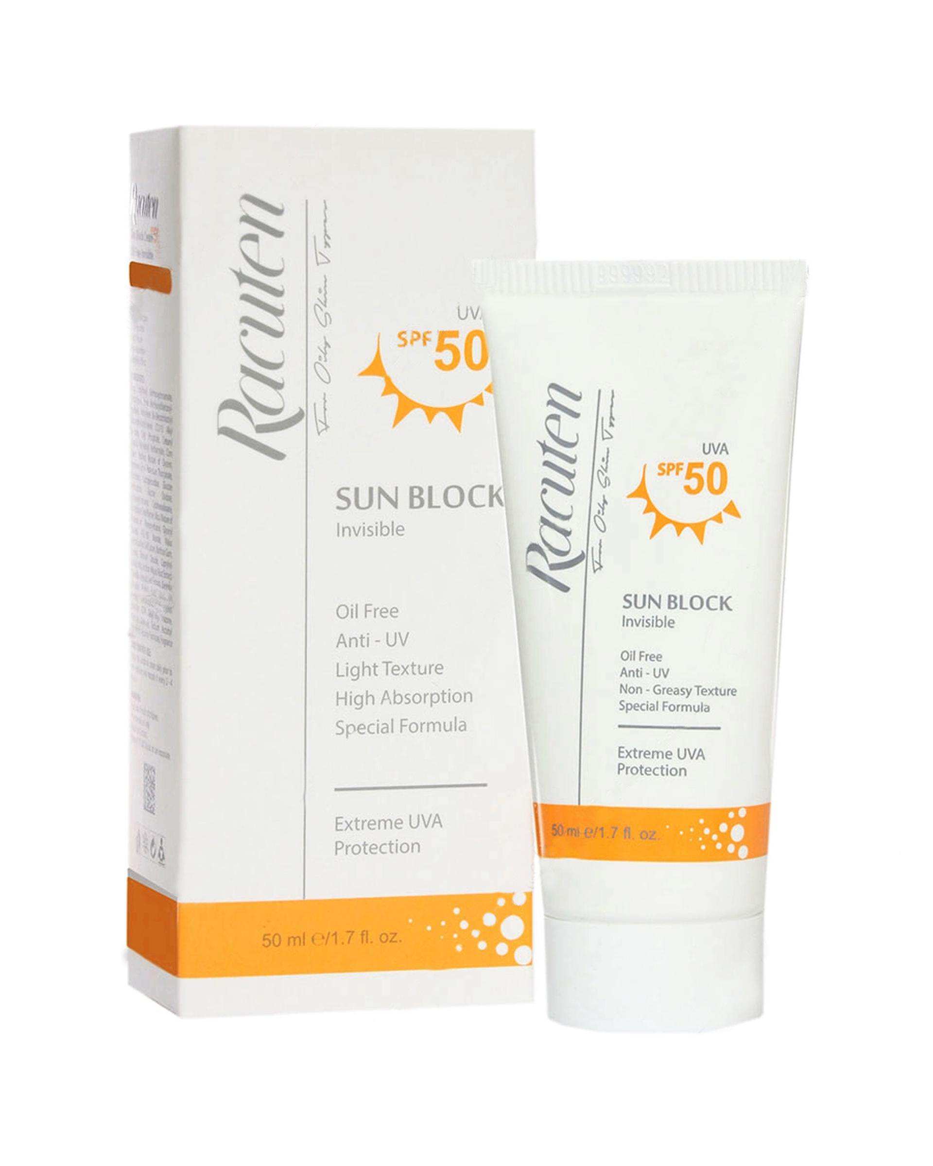 کرم ضد آفتاب بی رنگ SPF50 راکوتن مناسب پوست چرب و مختلط حجم 50ml