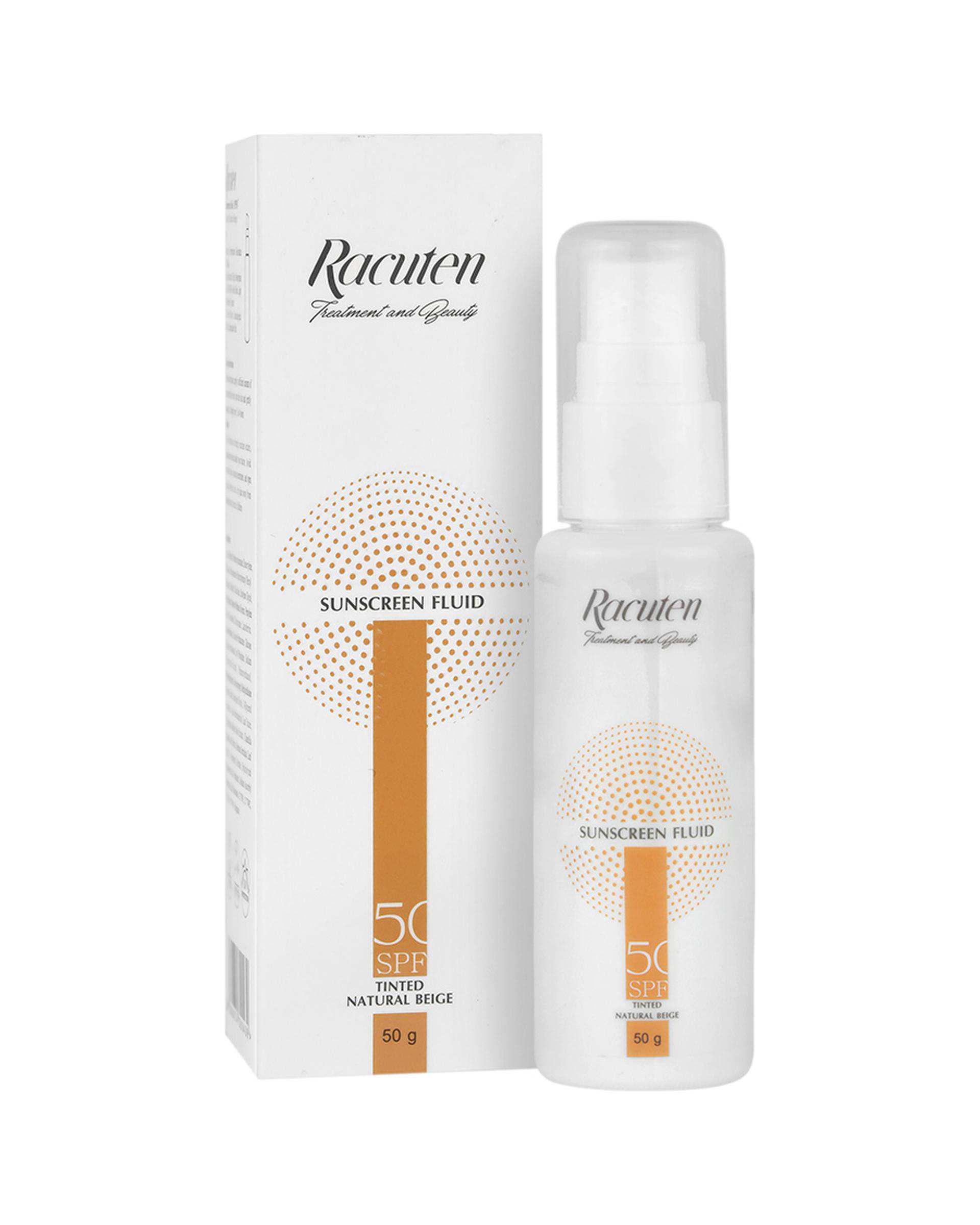 فلوئید ضد آفتاب رنگی SPF50 راکوتن Racuten بژ طبیعی 50ml