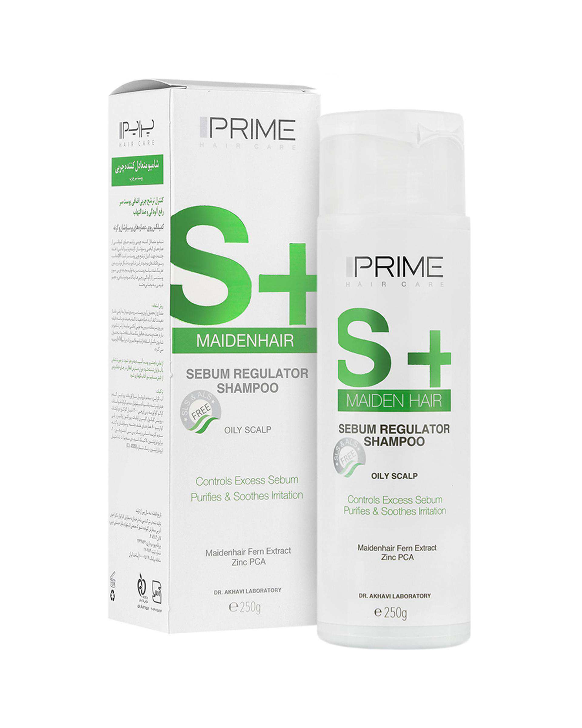 شامپو متعادل کننده چربی پوست سر و مو پرایم Prime مدل S Plus