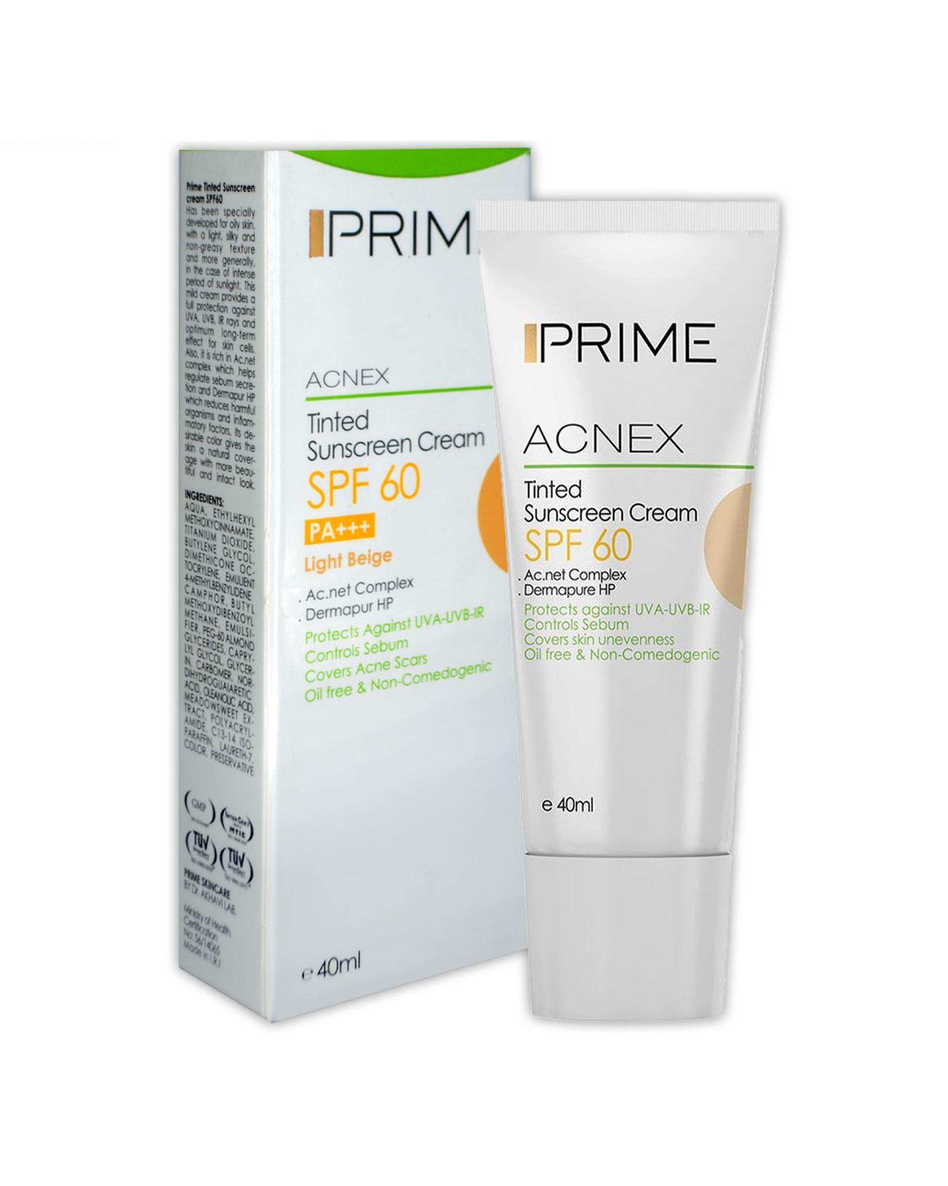 کرم ضد آفتاب رنگی SPF60 پرایم Prime بژ روشن