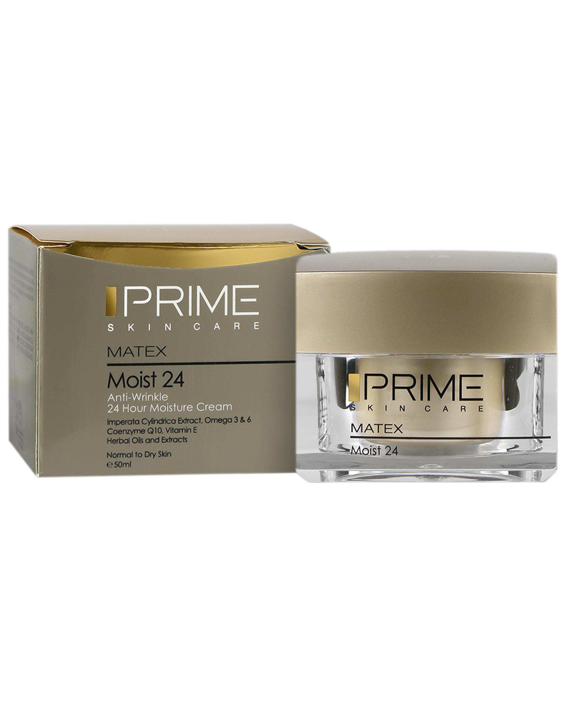 کرم مرطوب کننده 24 ساعته مویست پرایم Prime مناسب پوستهای معمولی تا خشک 50ml