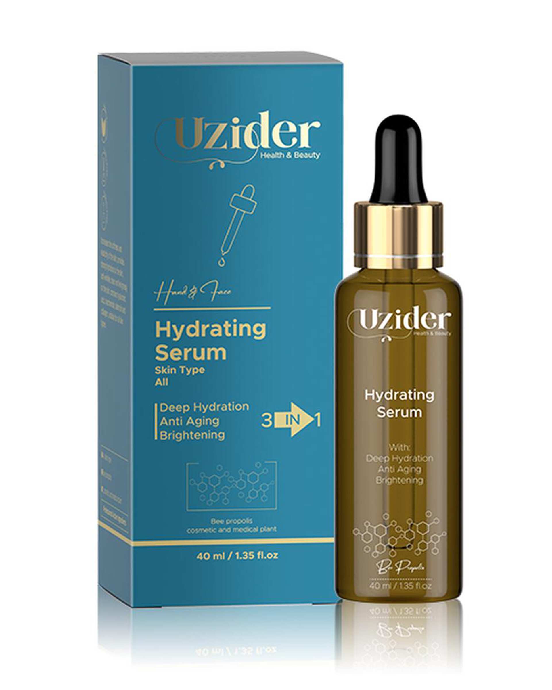 سرم آبرسان و روشن کننده صورت یوزیدر Uzider حاوی هیالورونیک اسید 40ml