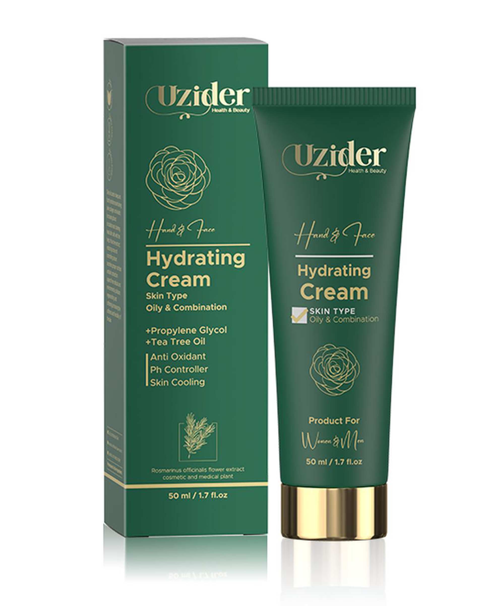 کرم آبرسان یوزیدر Uzider مناسب پوست های چرب و مختلط حاوی کلاژن هیدرولیز شده و آلانتوئین 50ml