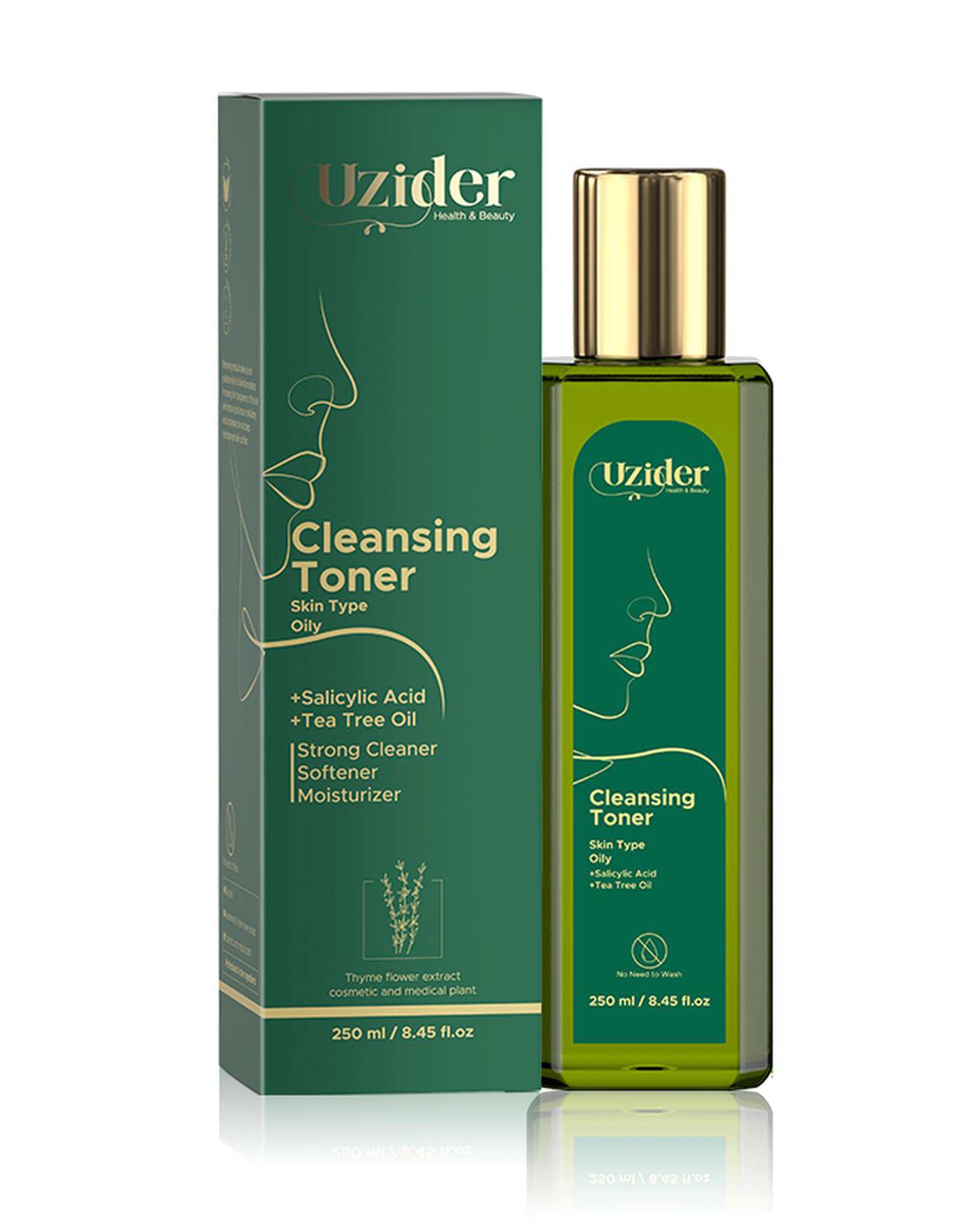تونر پوست های چرب یوزیدر Uzider حاوی کلاژن هیدرولیز شده و نیاسینامید 250ml