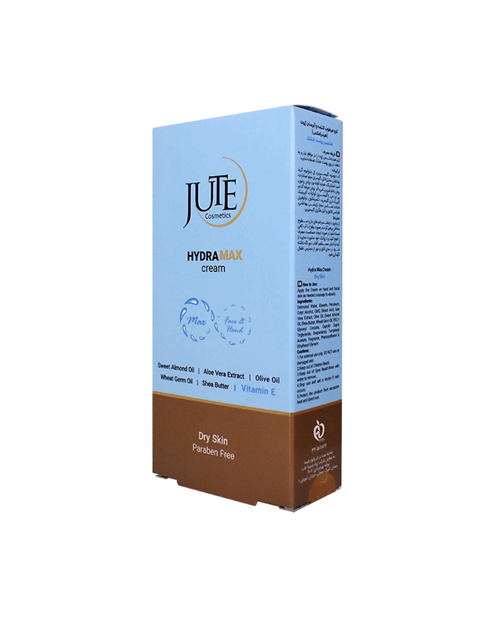 کرم آبرسان و مرطوب کننده دست و صورت ژوت Jute مدل HYDRA MAX مناسب پوست خشک و خیلی خشک 150ml