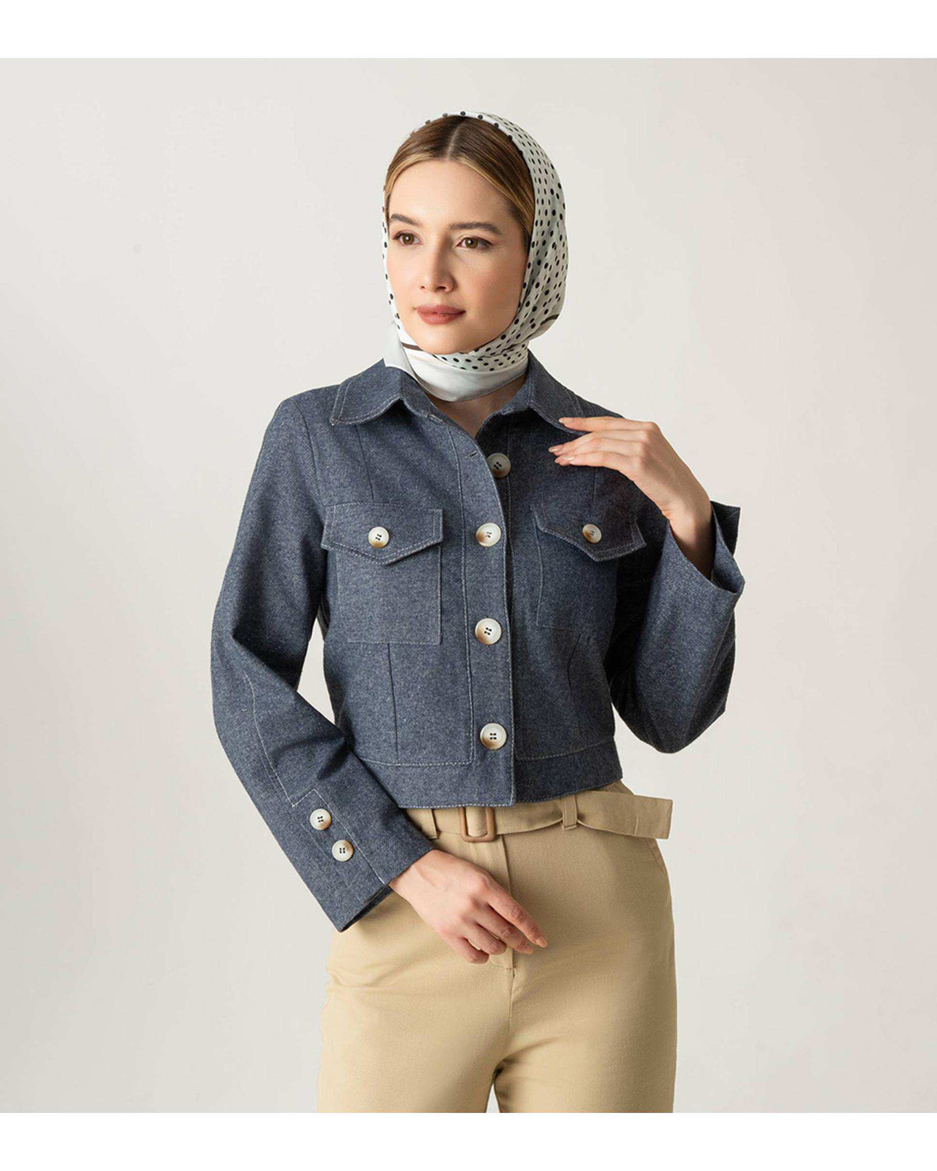 کت زنانه کراپ طوسی تولیکا Tulika کد 32956