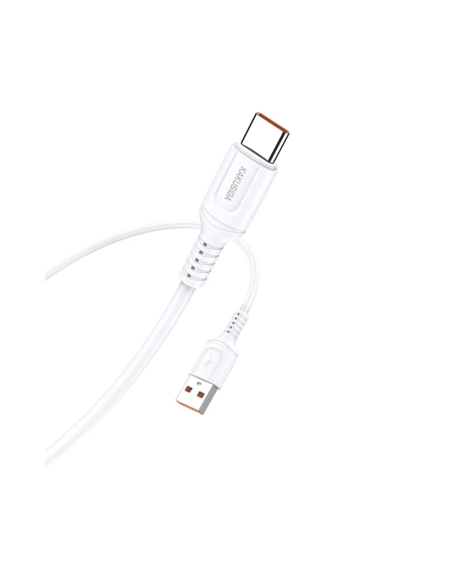 کابل تایپ سی سفید کاکوسیگا Kakusiga مدل KSC-805 طول 1 متر