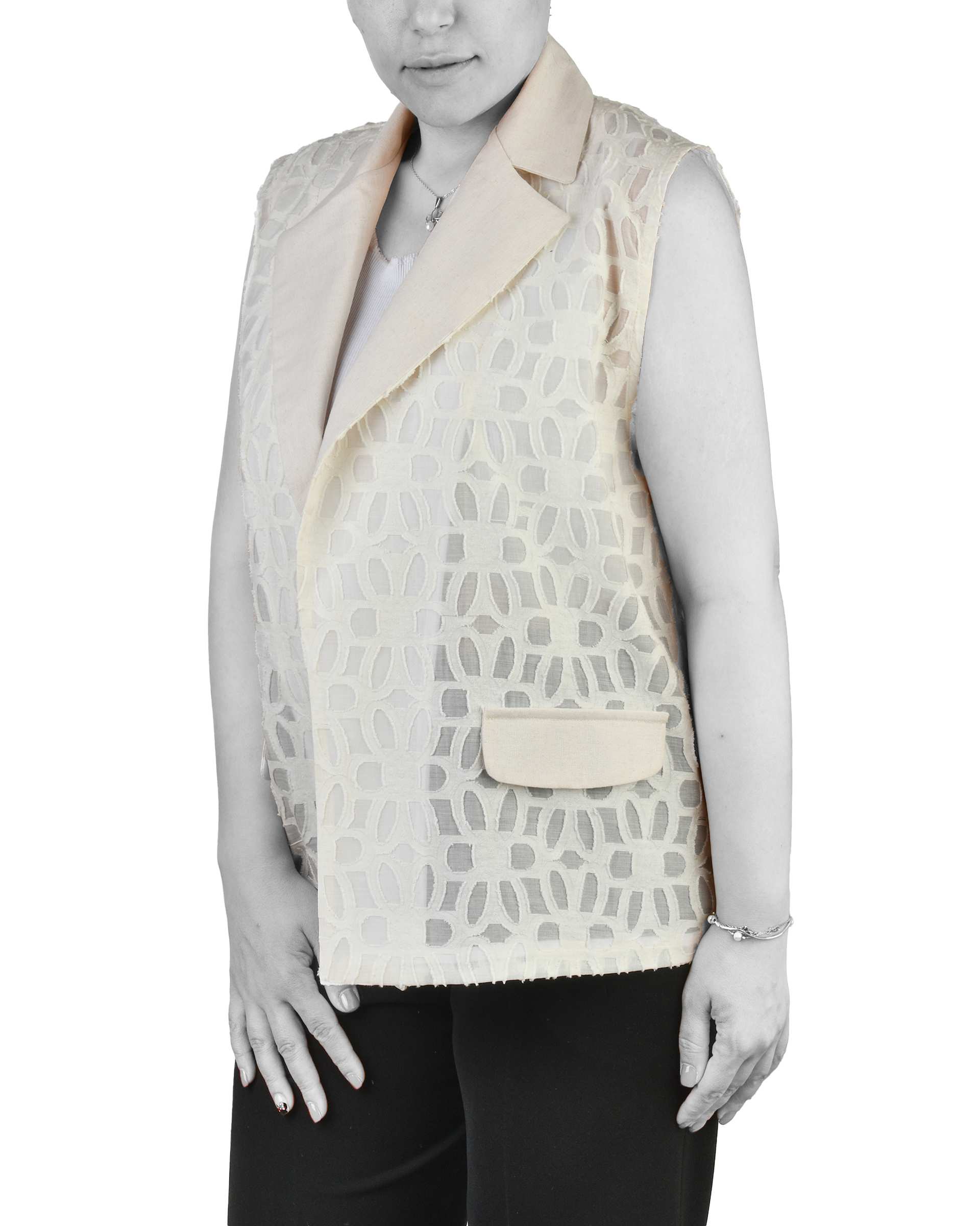 وست زنانه کرم سین صاد Sin Saad مدل نازآفرین مدل 40380