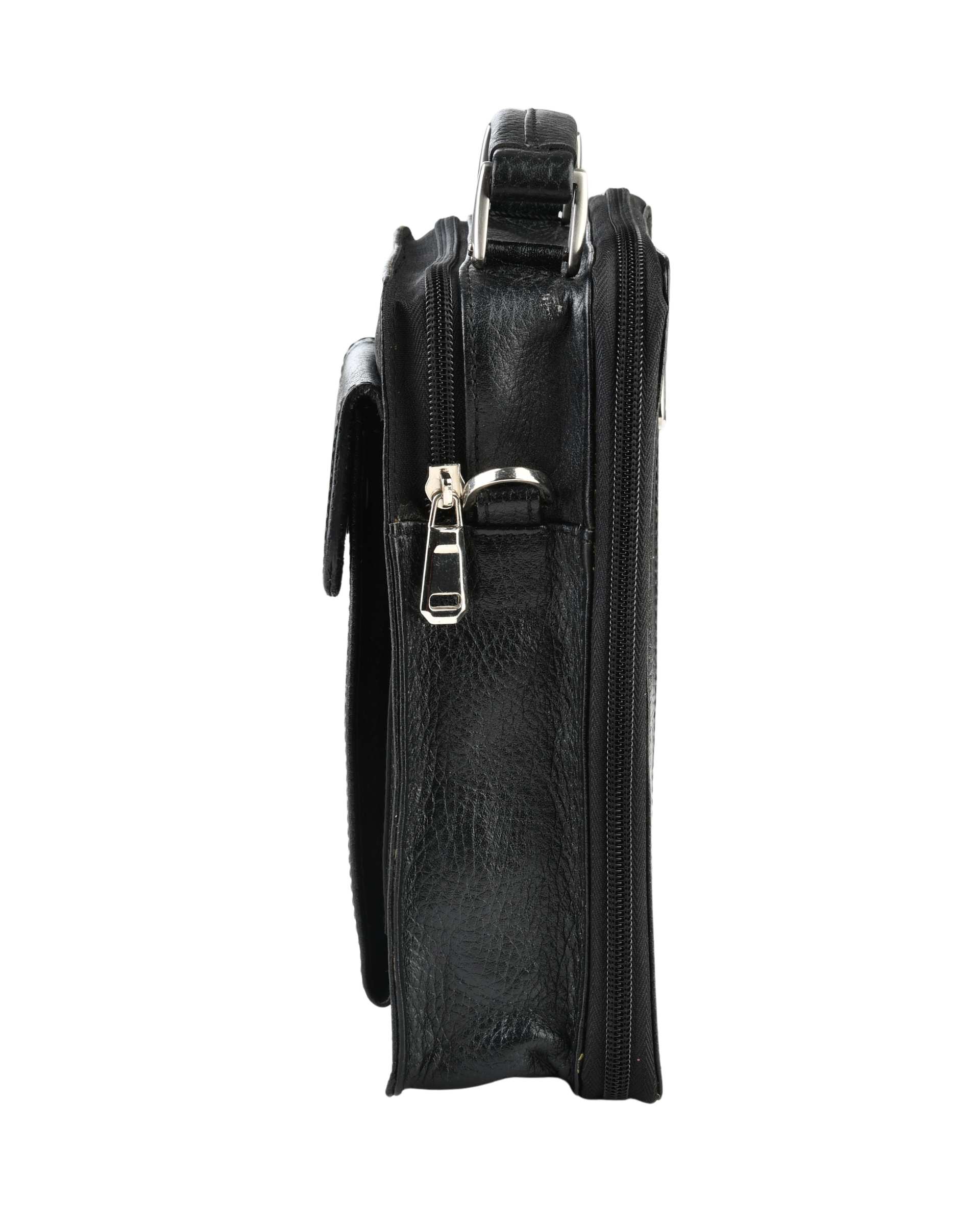 کیف چرم کراس بادی مردانه مشکی بیسراک Bisrak مدل C-D6-F-99