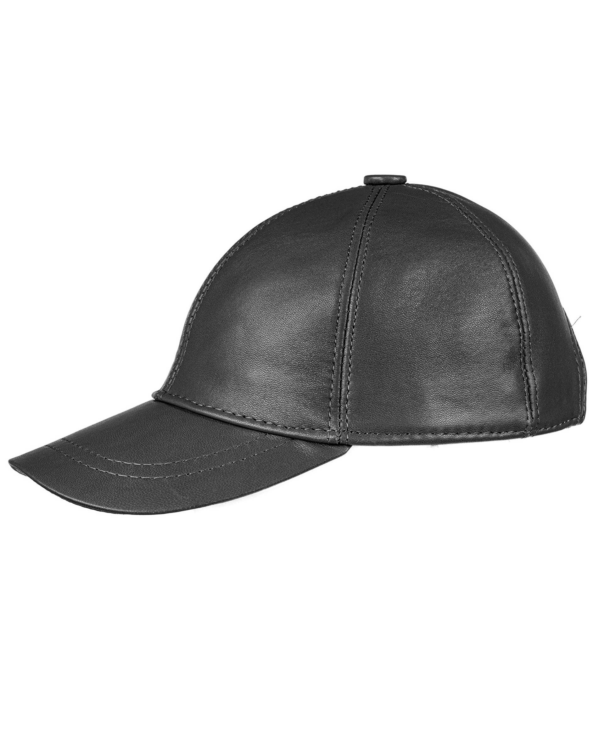 کلاه کپ چرم طبیعی مشکی بیسراک Bisrak مدل HL-101N-99