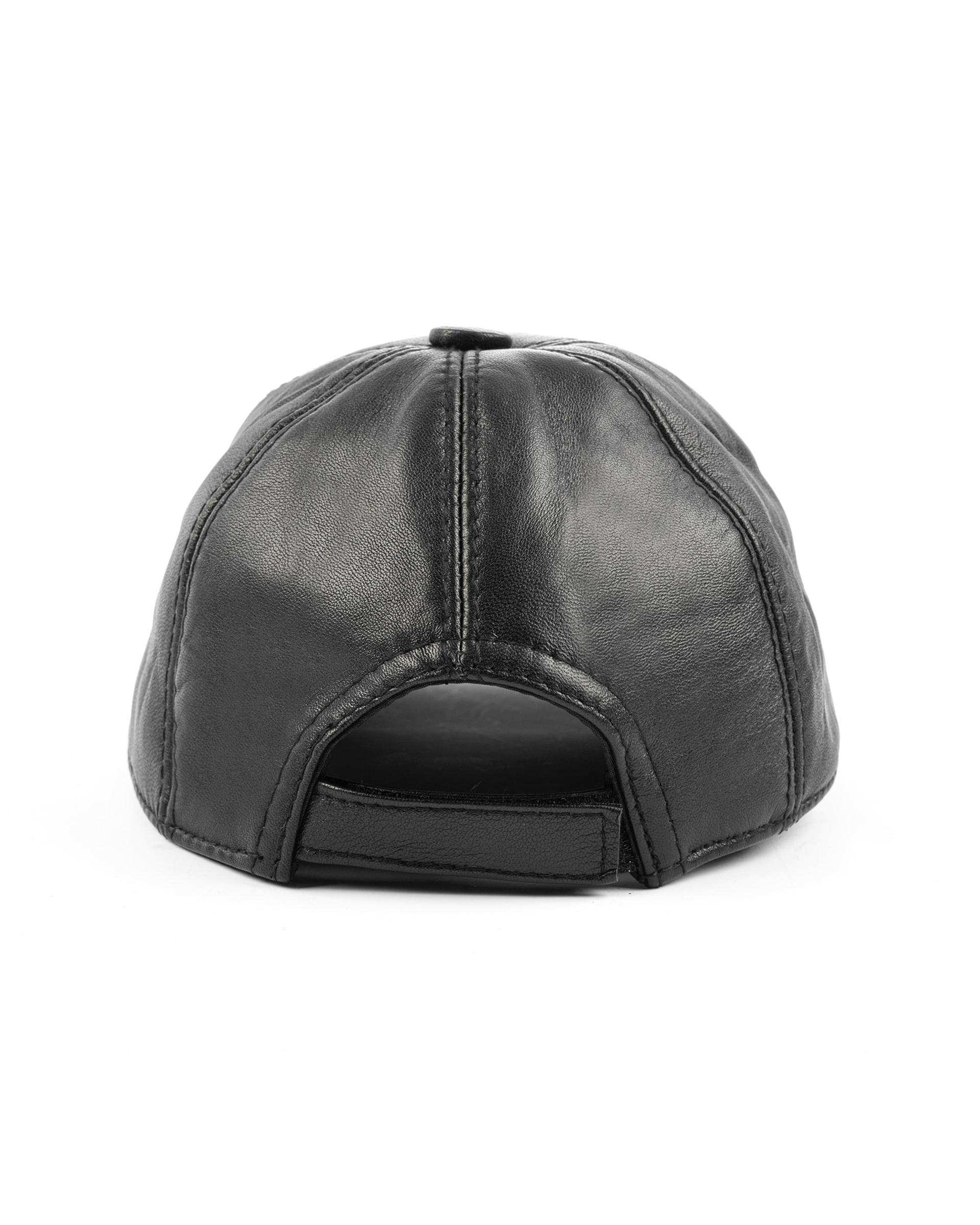 کلاه کپ چرم طبیعی مشکی بیسراک Bisrak مدل HL-101N-99