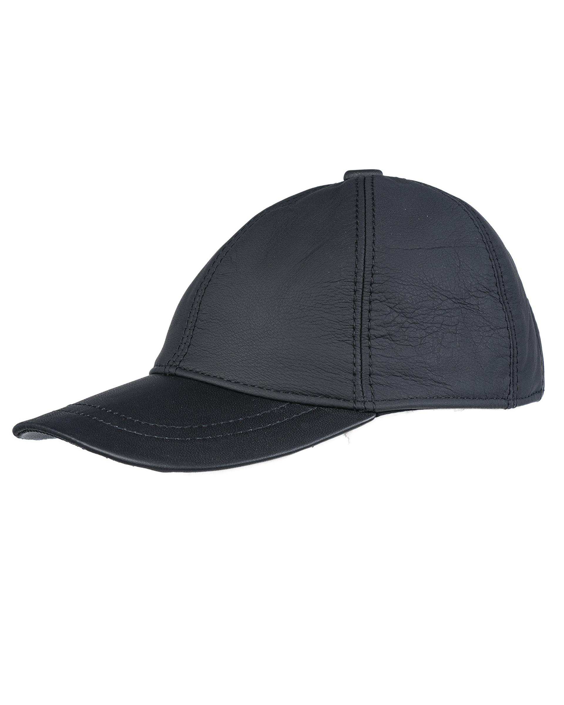 کلاه کپ چرم طبیعی زغالی تیره بیسراک Bisrak مدل HL-101N-130