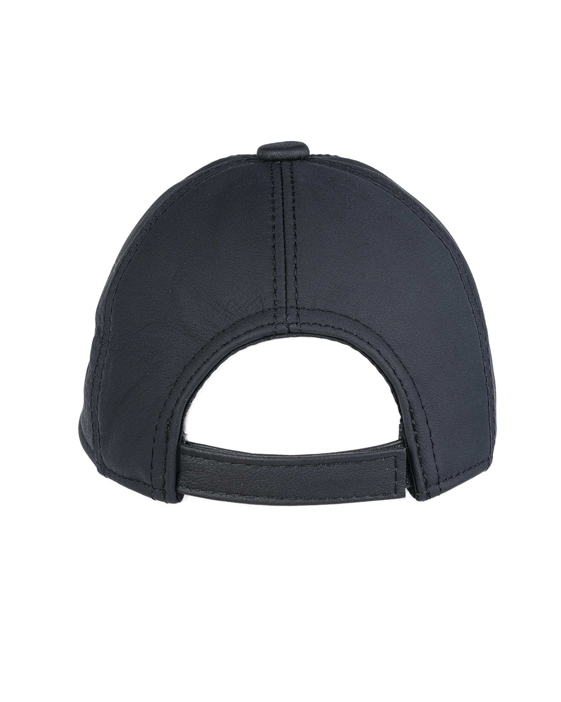 کلاه کپ چرم طبیعی زغالی تیره بیسراک Bisrak مدل HL-101N-130
