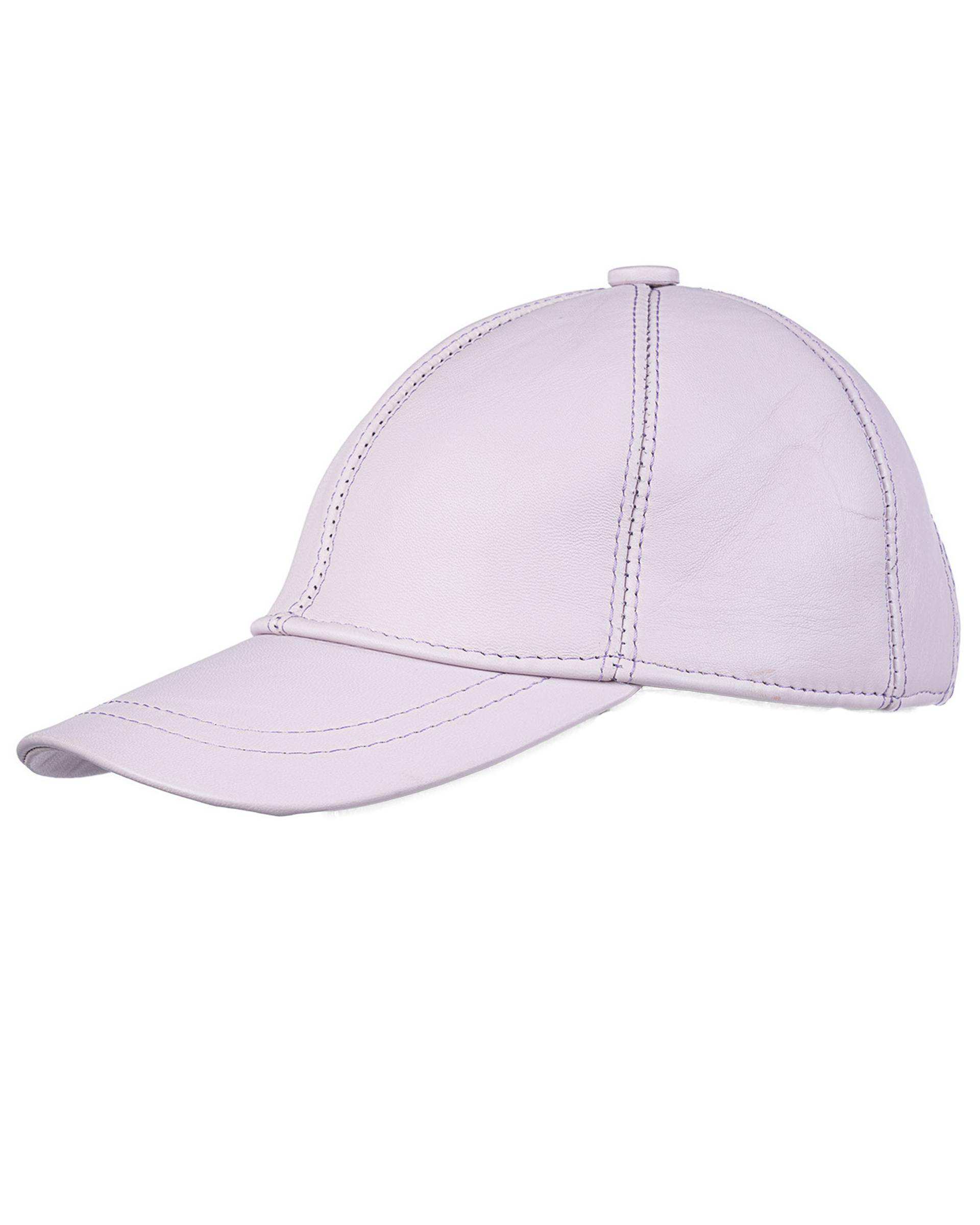 کلاه کپ چرم طبیعی یاسی روشن بیسراک Bisrak مدل HL-101N-107