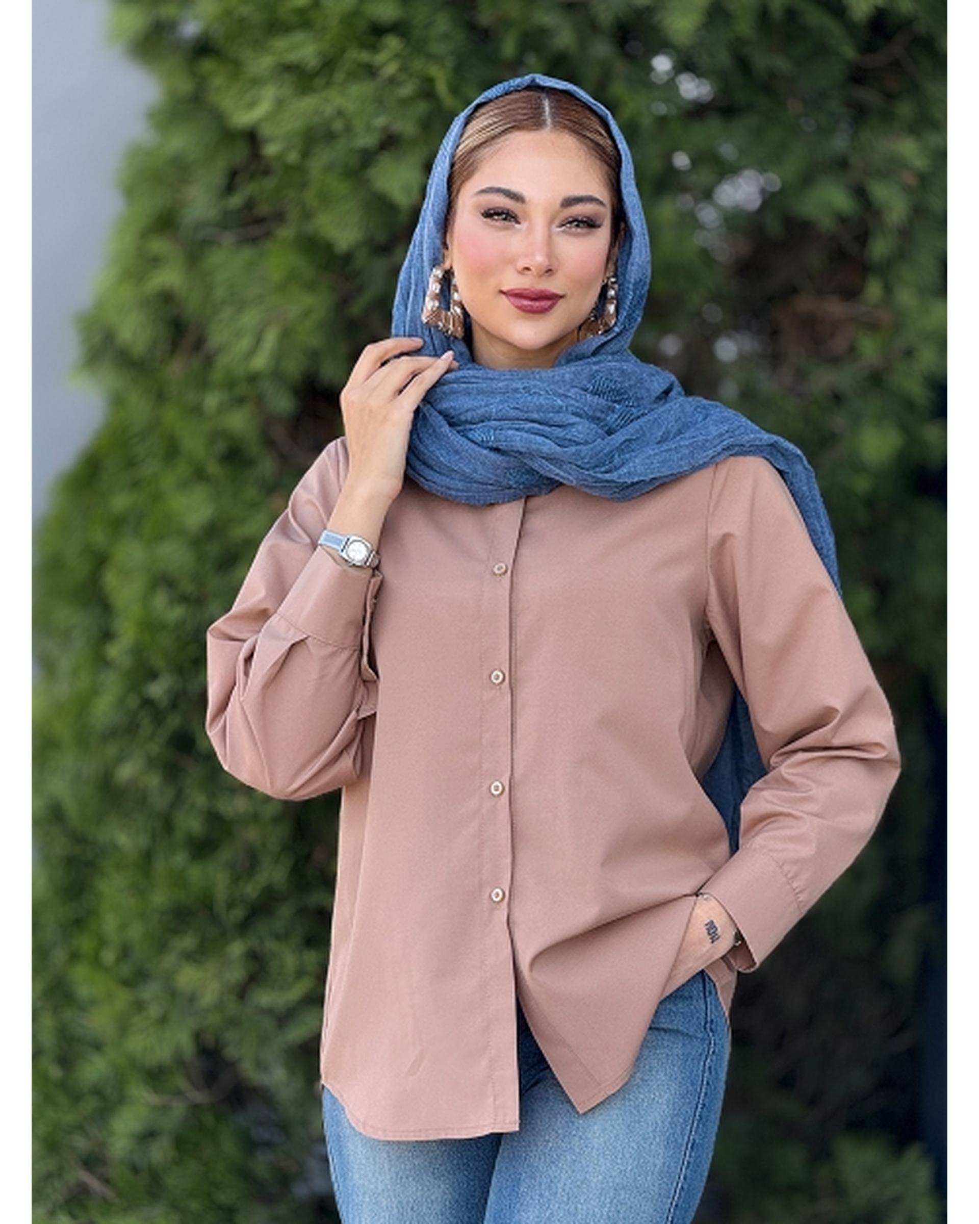 شومیز زنانه نسکافه ای بیسیک کد 17286