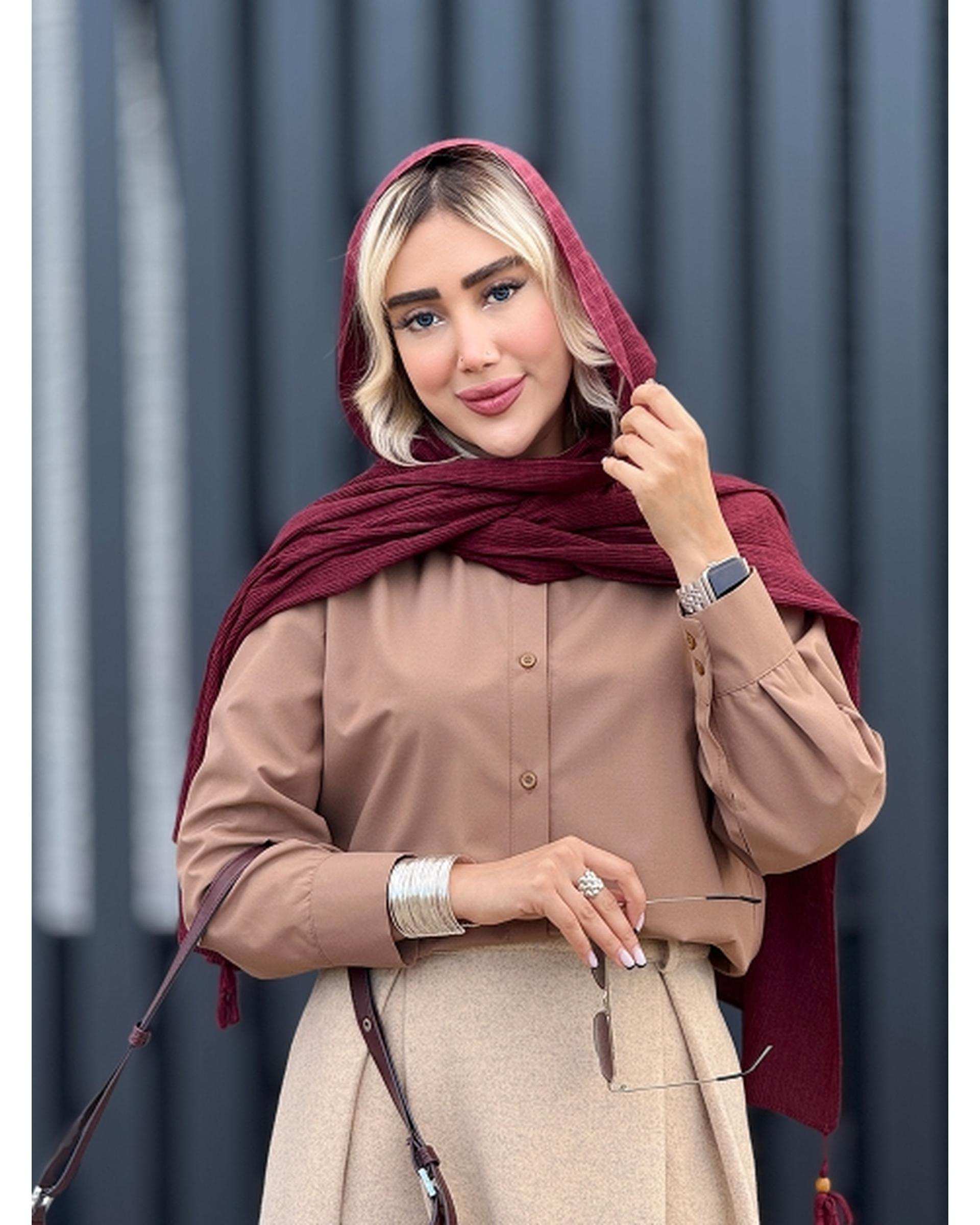شومیز زنانه نسکافه ای بیسیک کد 17286
