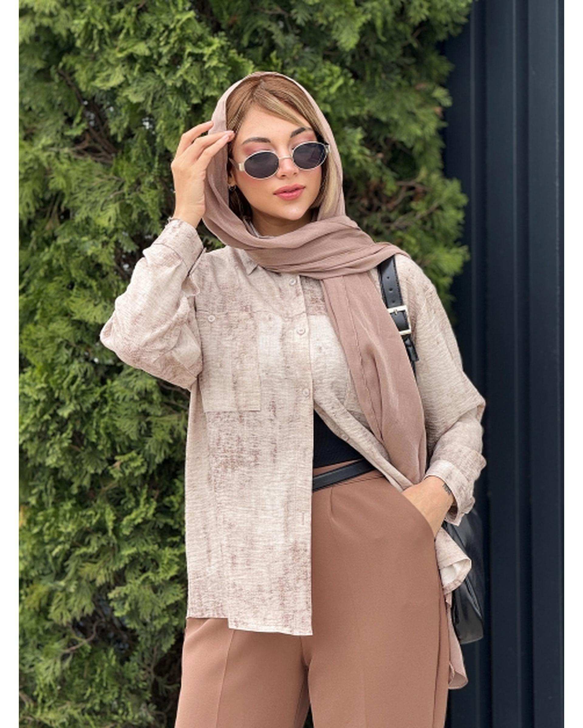 شومیز زنانه کرم کد 18672 طرح صوفیا